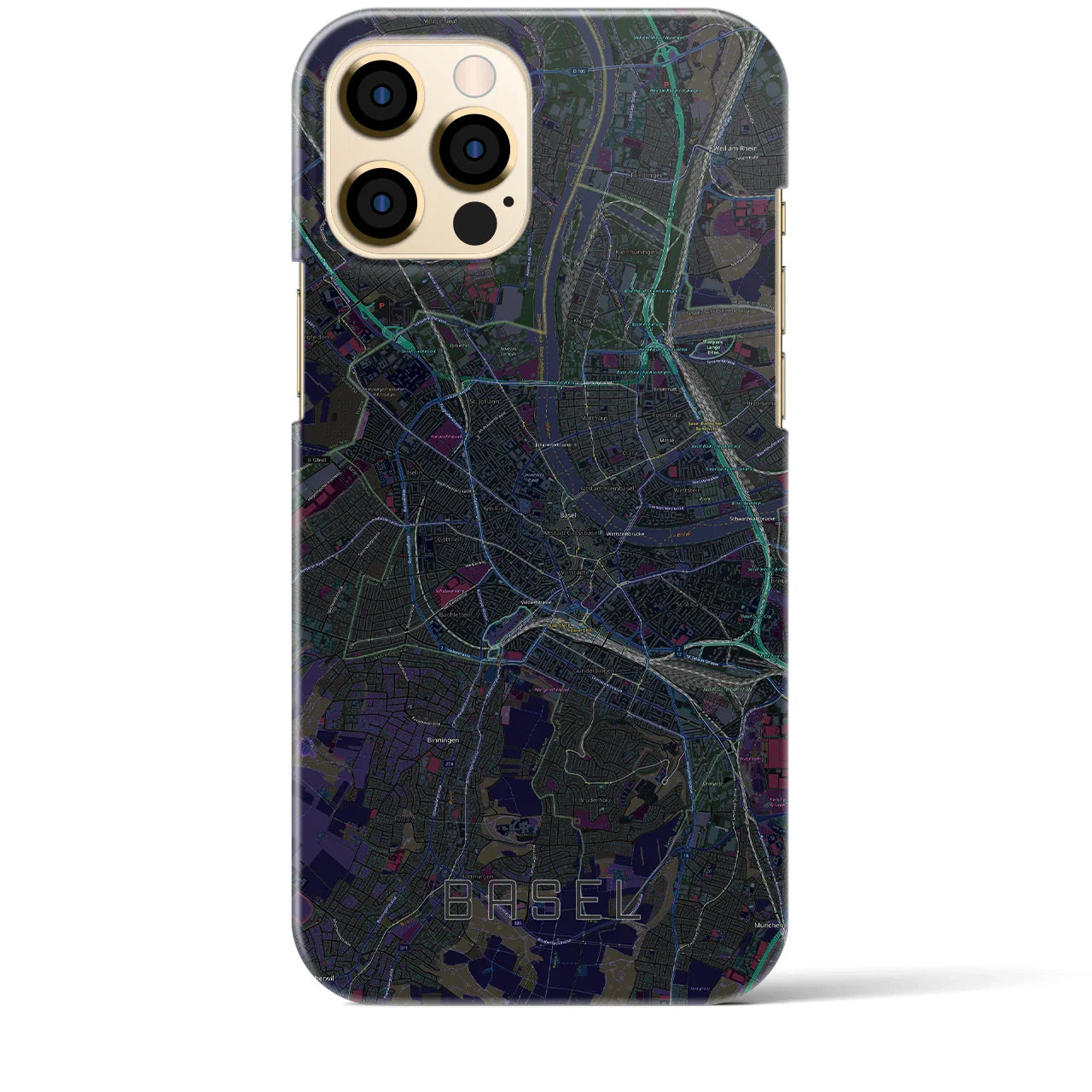 【バーゼル(スイス)】地図柄iPhoneケース(バックカバータイプ)