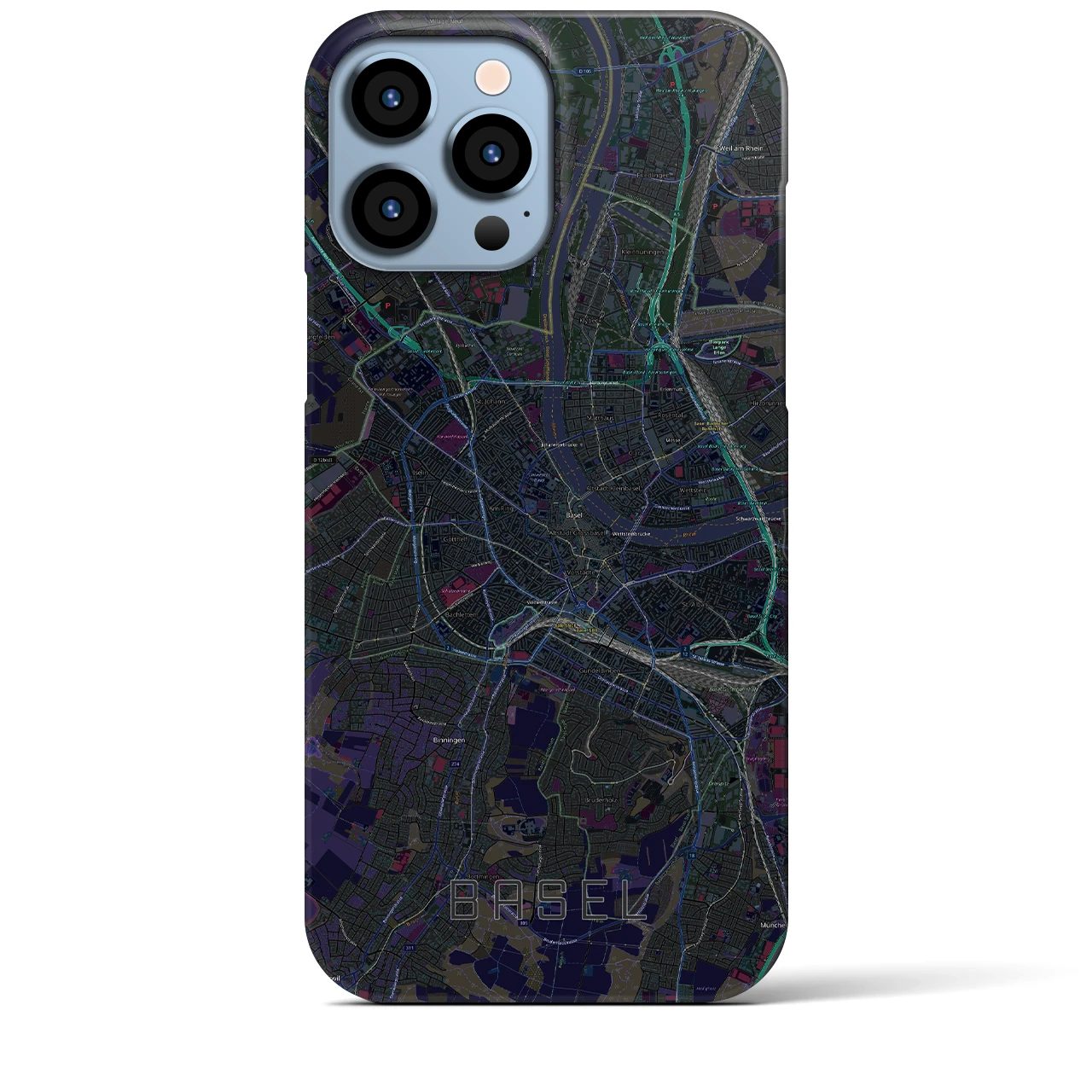 【バーゼル(スイス)】地図柄iPhoneケース(バックカバータイプ)
