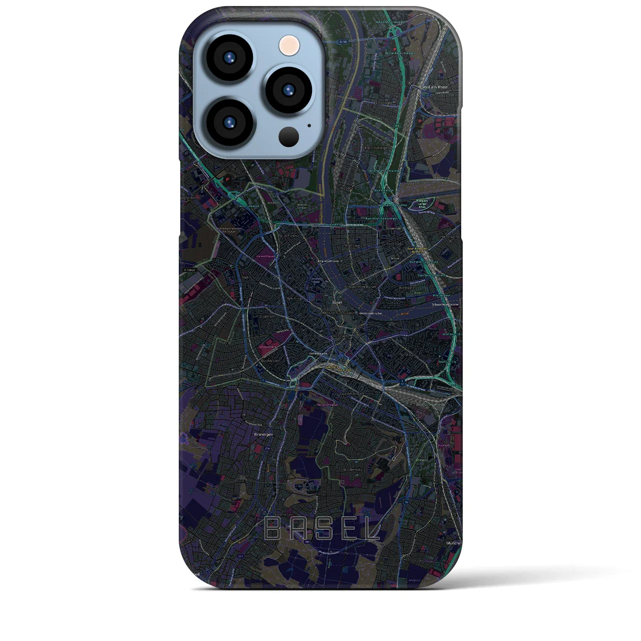 【バーゼル(スイス)】地図柄iPhoneケース(バックカバータイプ)