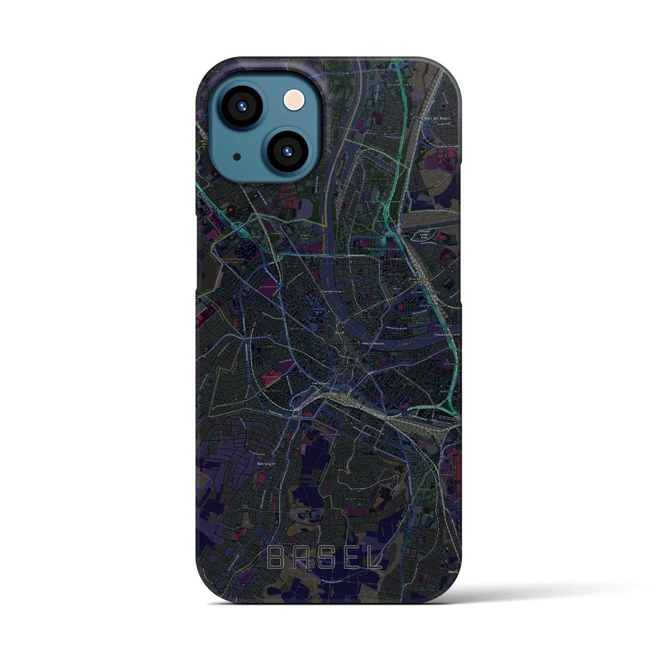 【バーゼル(スイス)】地図柄iPhoneケース(バックカバータイプ)
