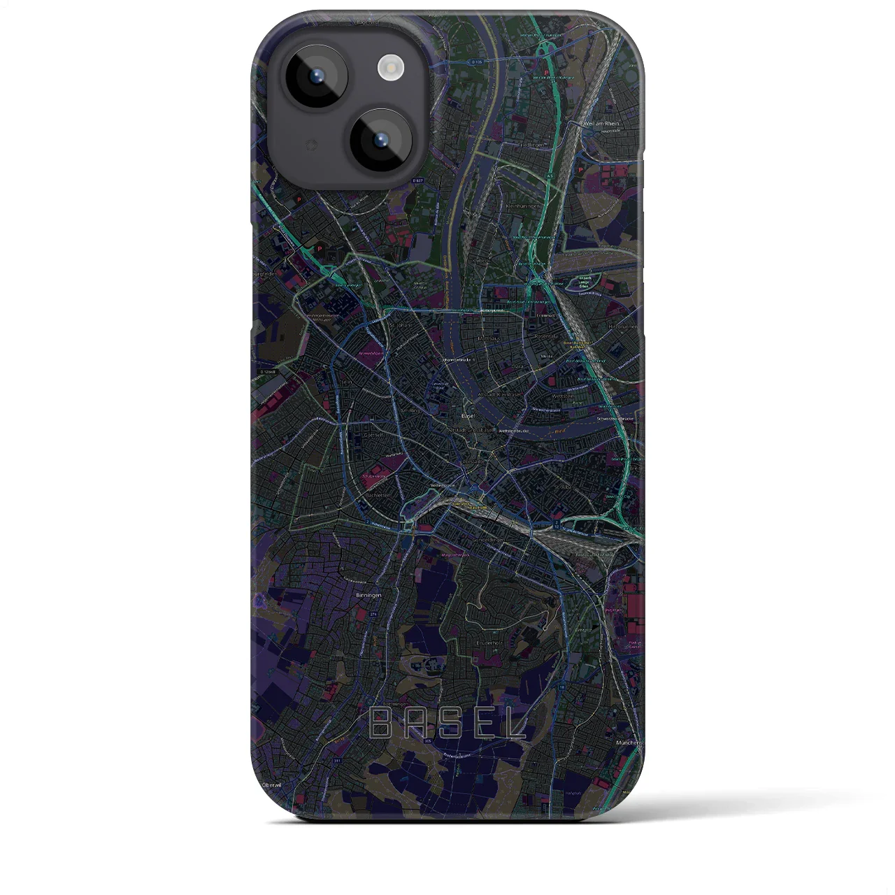 【バーゼル(スイス)】地図柄iPhoneケース(バックカバータイプ)