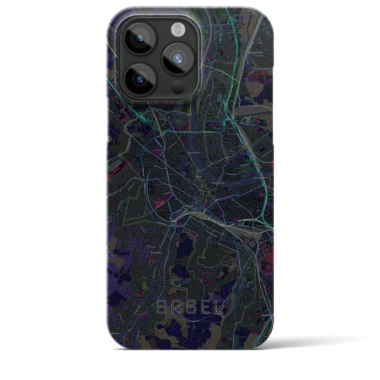 【バーゼル(スイス)】地図柄iPhoneケース(バックカバータイプ)
