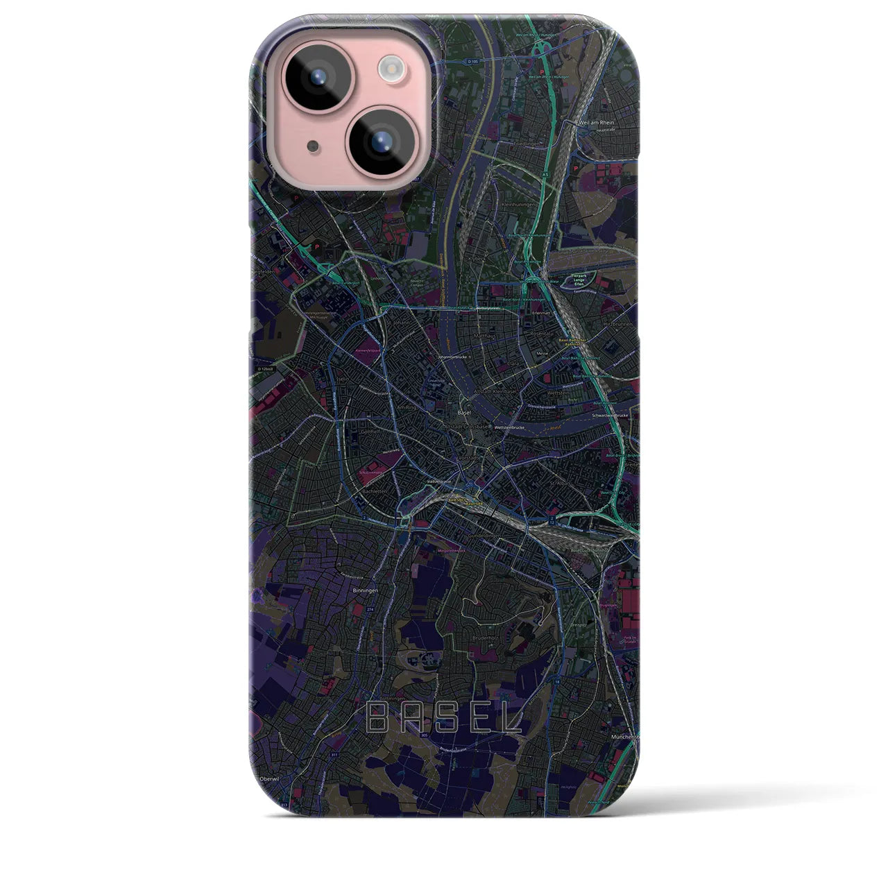 【バーゼル(スイス)】地図柄iPhoneケース(バックカバータイプ)