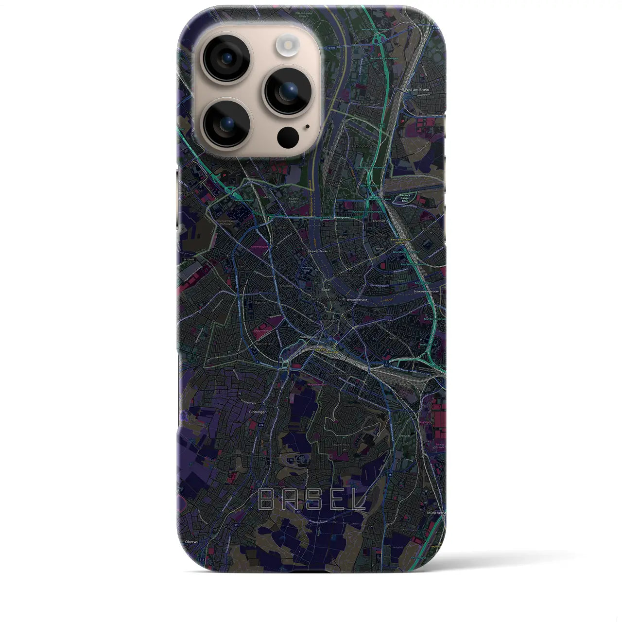 【バーゼル(スイス)】地図柄iPhoneケース(バックカバータイプ)
