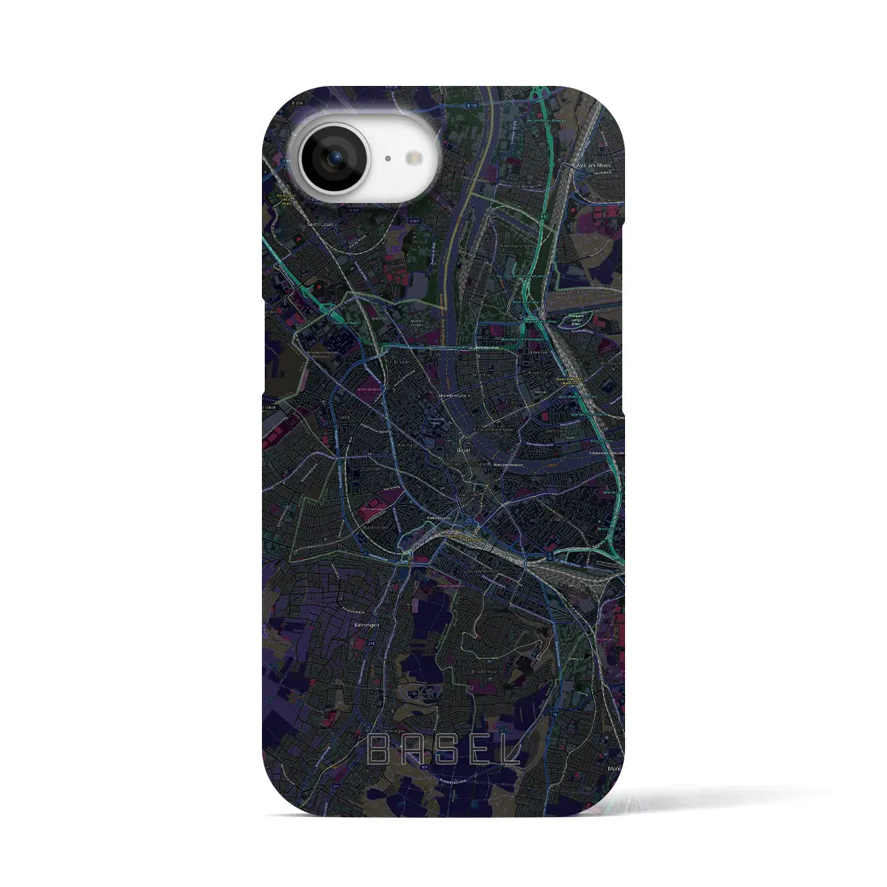 【バーゼル(スイス)】地図柄iPhoneケース(バックカバータイプ)