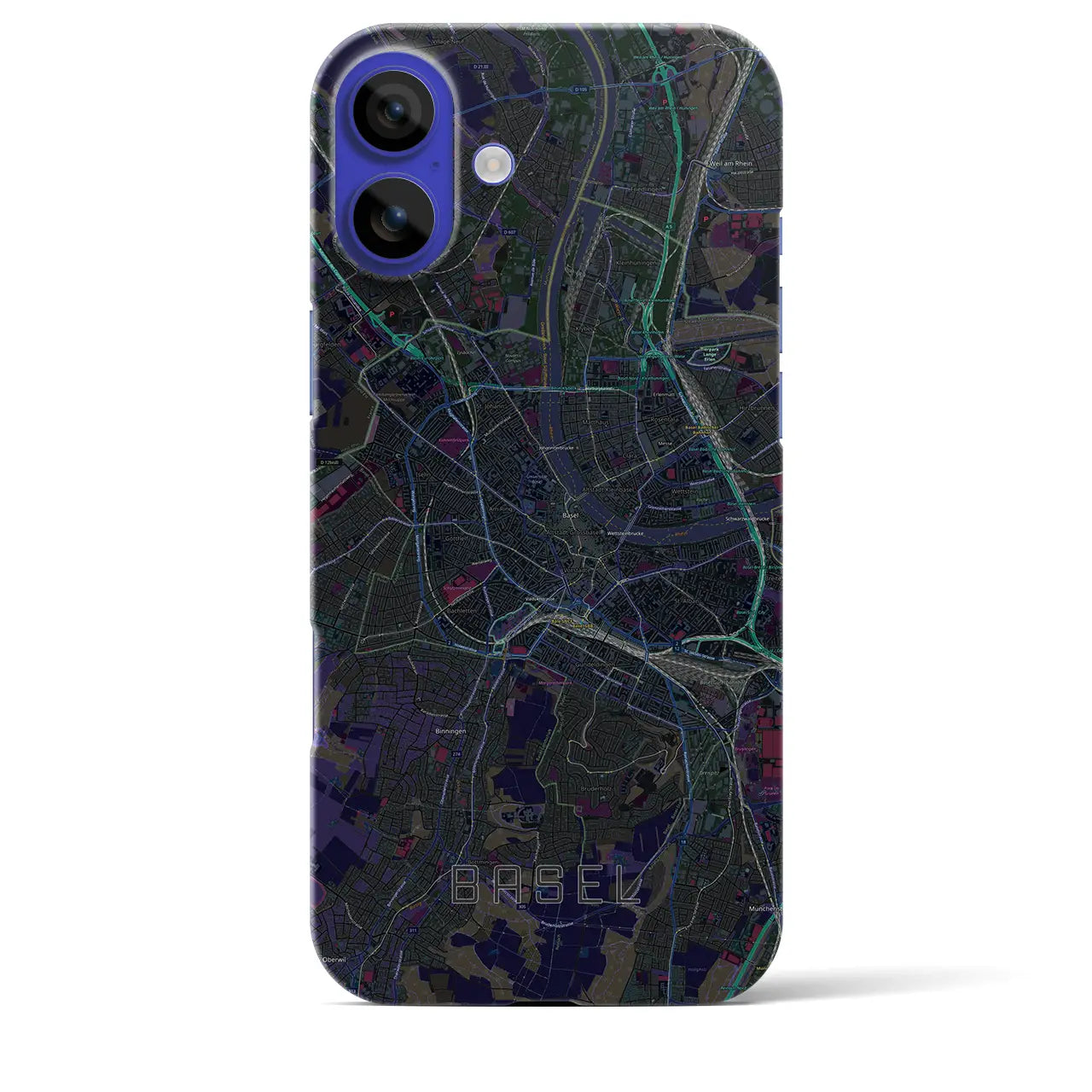 【バーゼル(スイス)】地図柄iPhoneケース(バックカバータイプ)