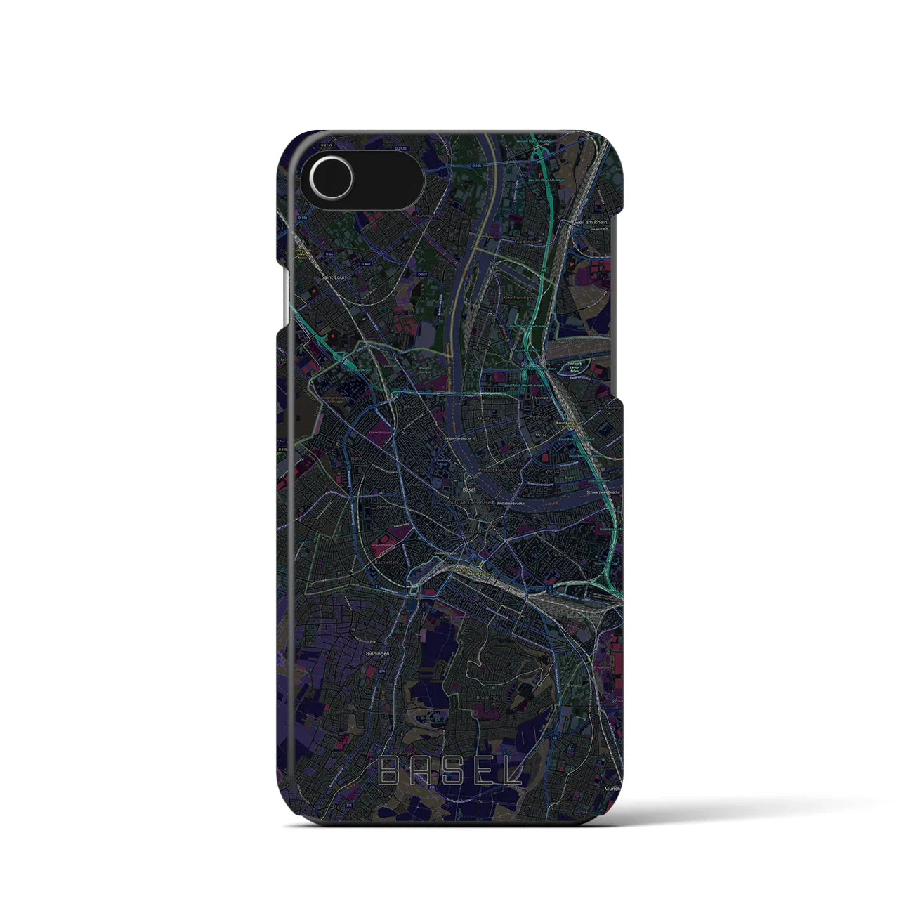 【バーゼル(スイス)】地図柄iPhoneケース(バックカバータイプ)