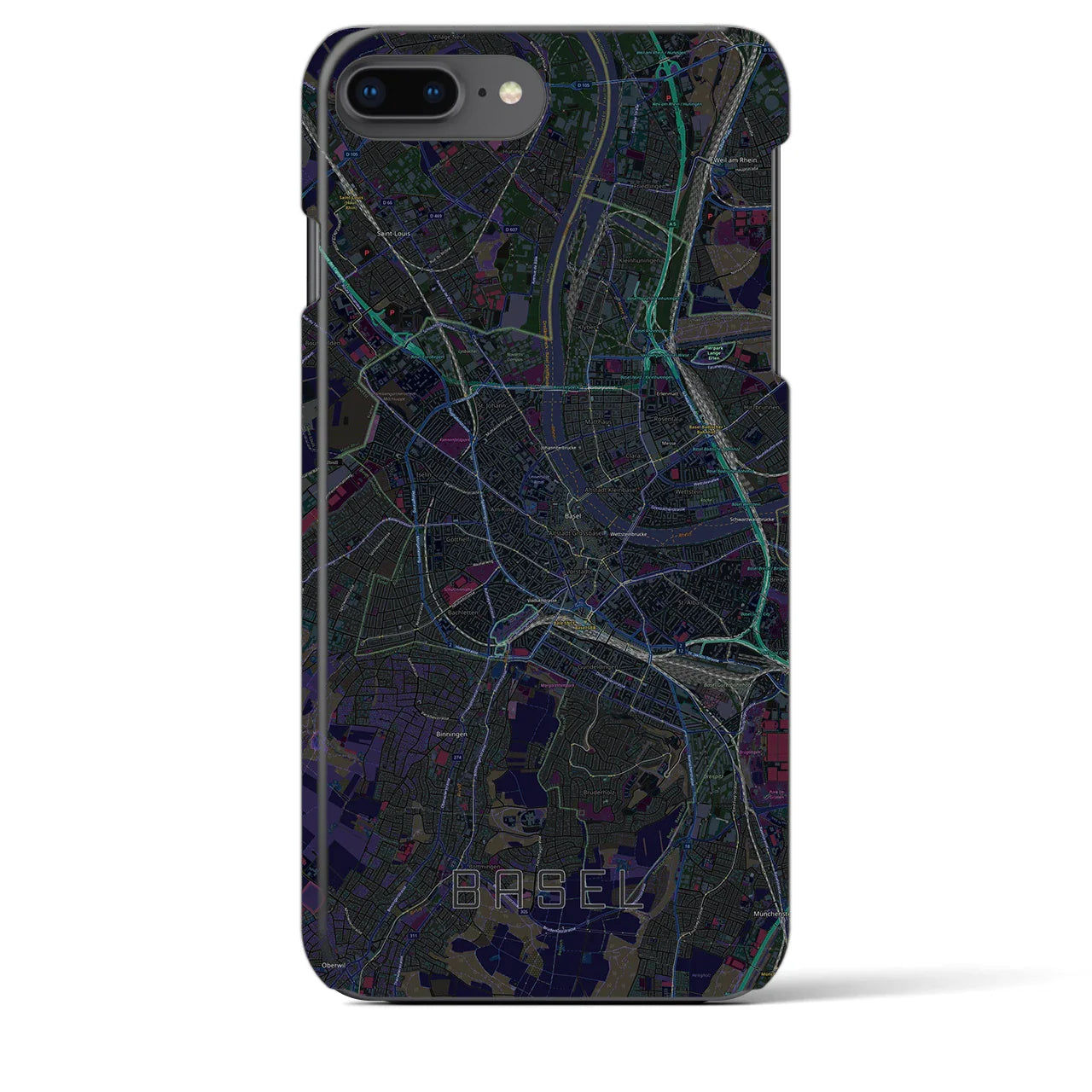 【バーゼル(スイス)】地図柄iPhoneケース(バックカバータイプ)