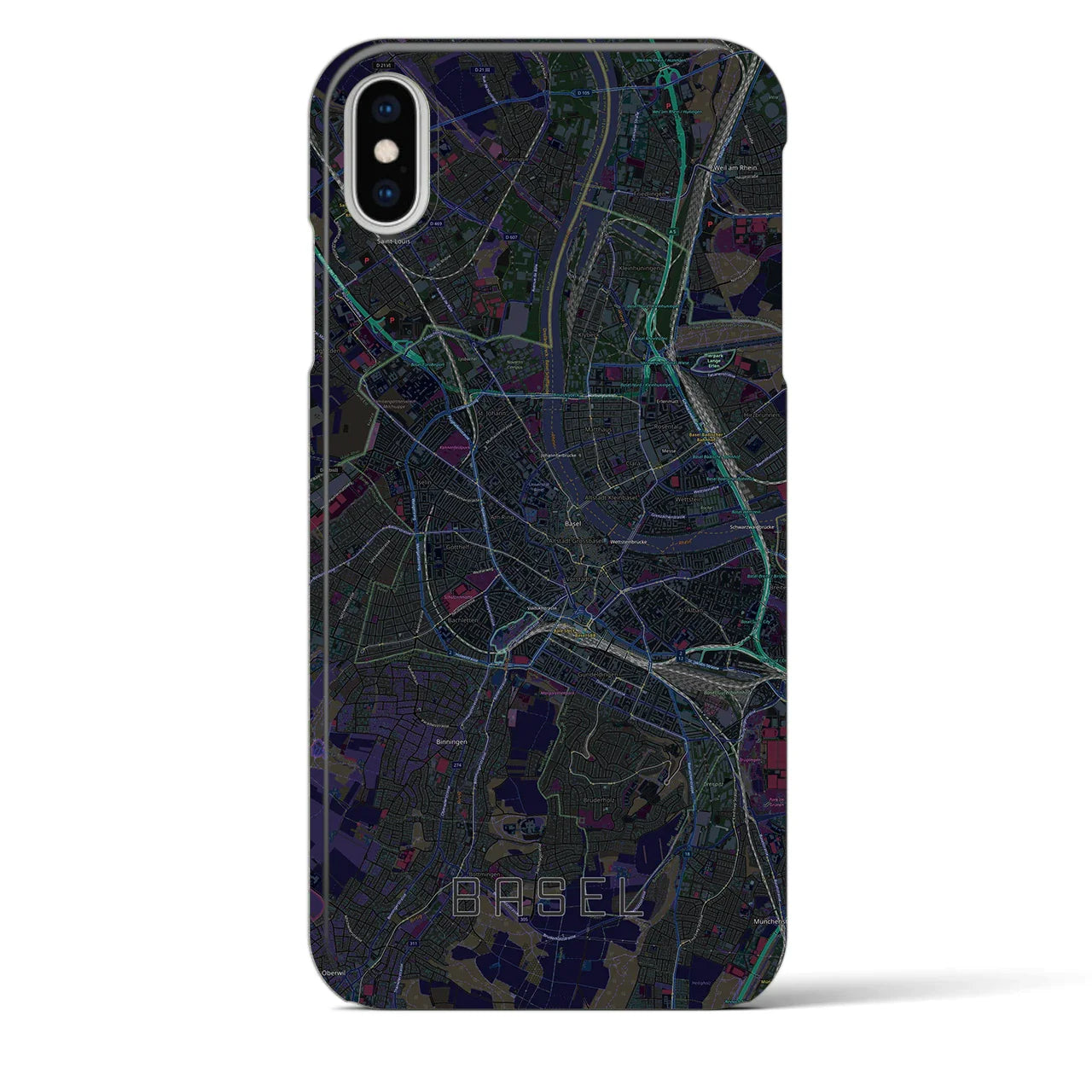 【バーゼル(スイス)】地図柄iPhoneケース(バックカバータイプ)