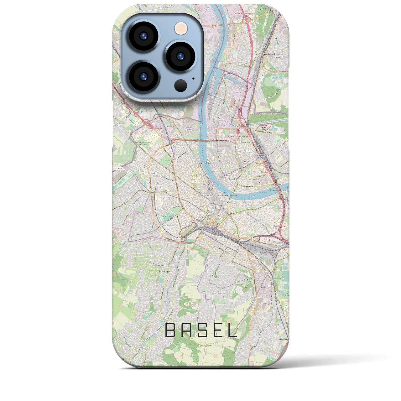 【バーゼル(スイス)】地図柄iPhoneケース(バックカバータイプ)