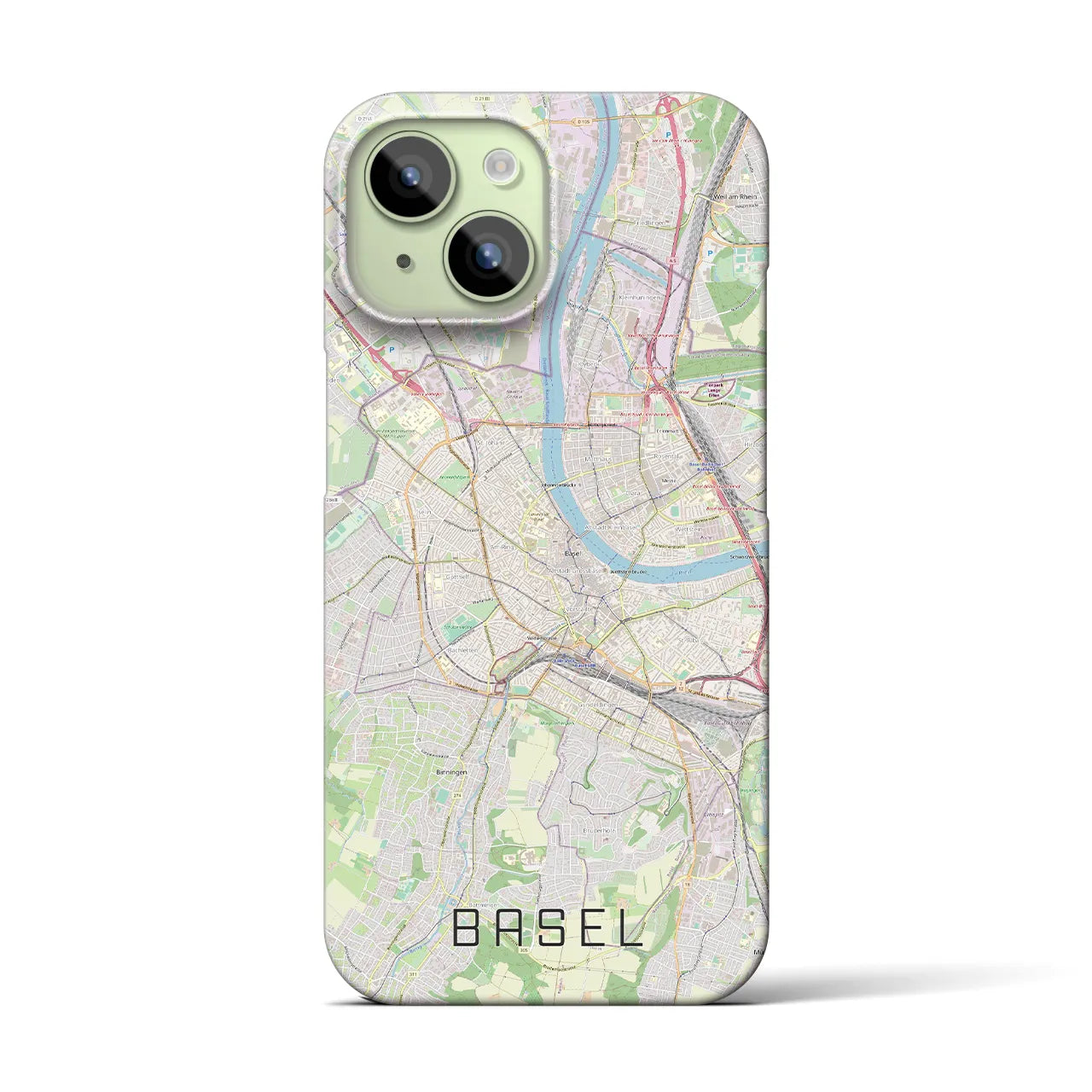 【バーゼル(スイス)】地図柄iPhoneケース(バックカバータイプ)