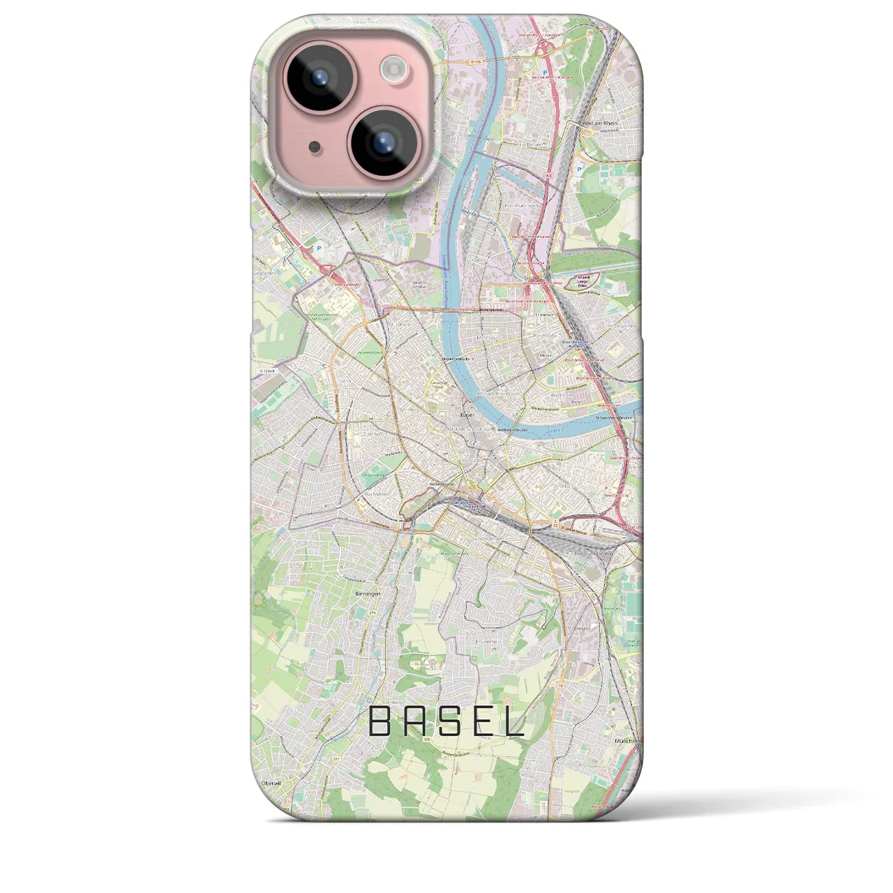 【バーゼル(スイス)】地図柄iPhoneケース(バックカバータイプ)