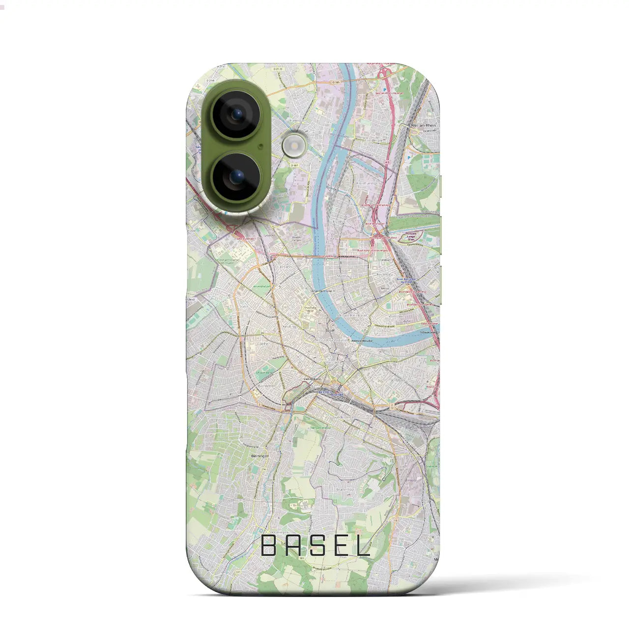 【バーゼル(スイス)】地図柄iPhoneケース(バックカバータイプ)ナチュラル・iPhone 17 Pro Max 用