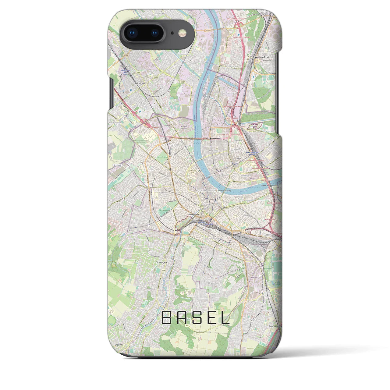 【バーゼル(スイス)】地図柄iPhoneケース(バックカバータイプ)