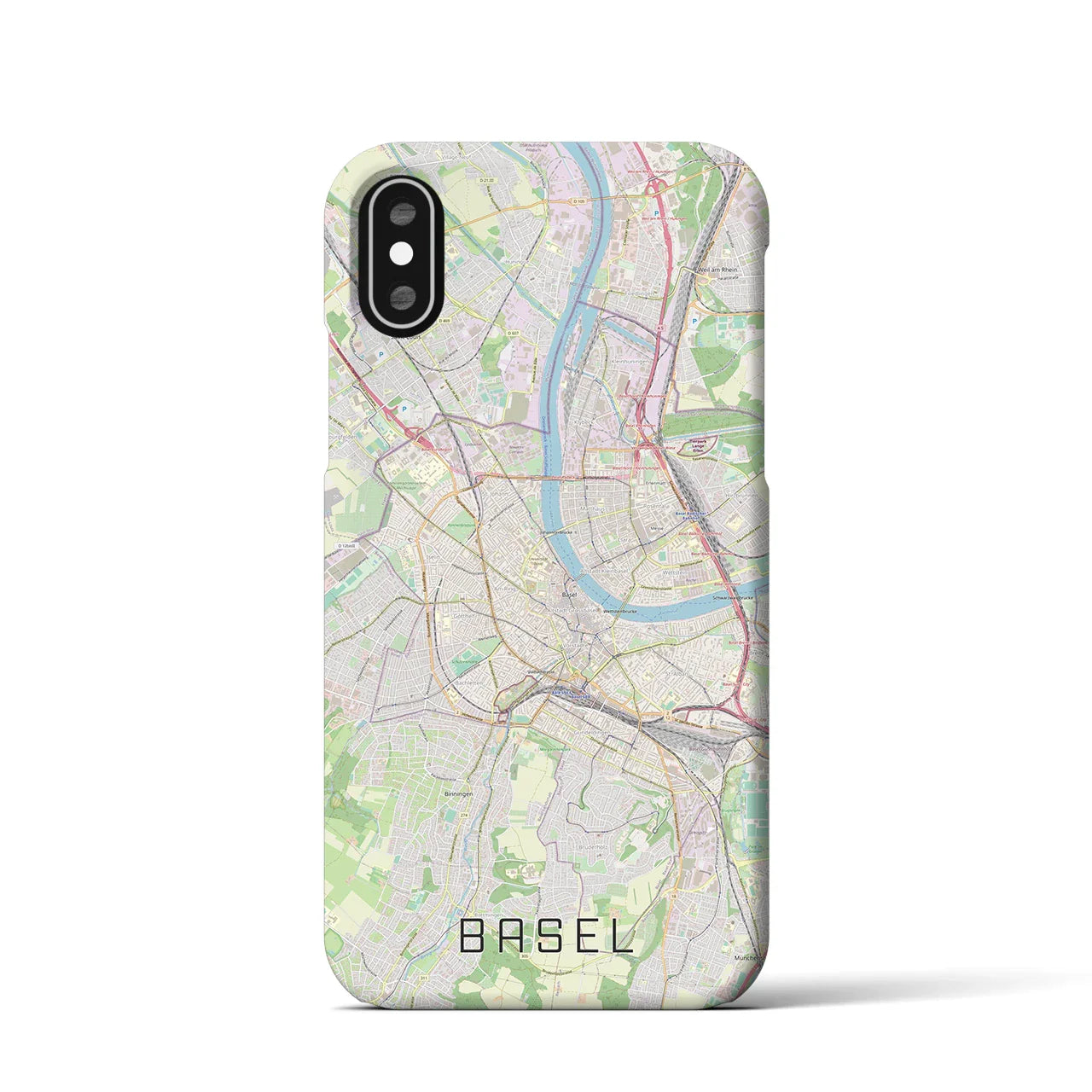 【バーゼル(スイス)】地図柄iPhoneケース(バックカバータイプ)