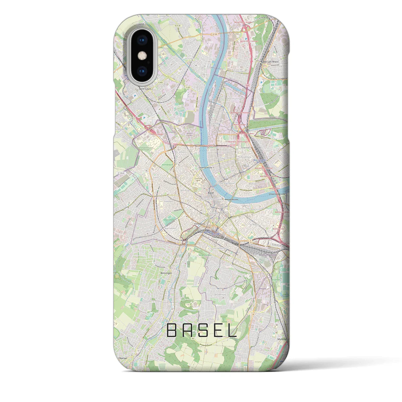 【バーゼル(スイス)】地図柄iPhoneケース(バックカバータイプ)