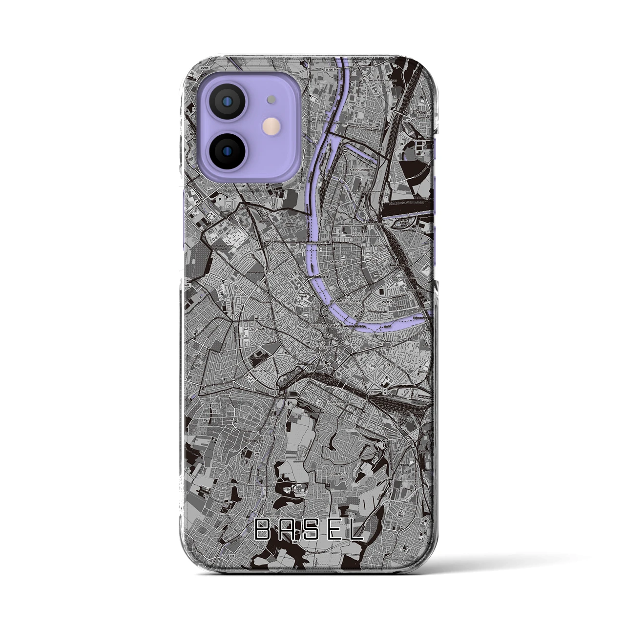 【バーゼル(スイス)】地図柄iPhoneケース(クリアタイプ)