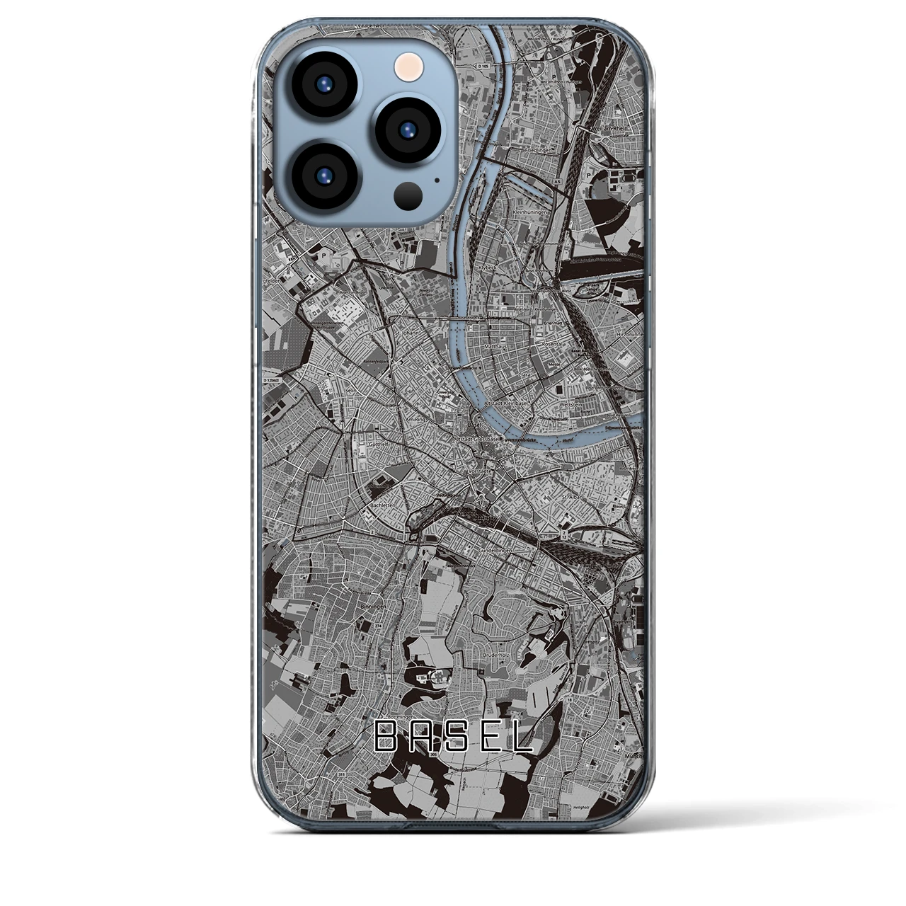 【バーゼル(スイス)】地図柄iPhoneケース(クリアタイプ)