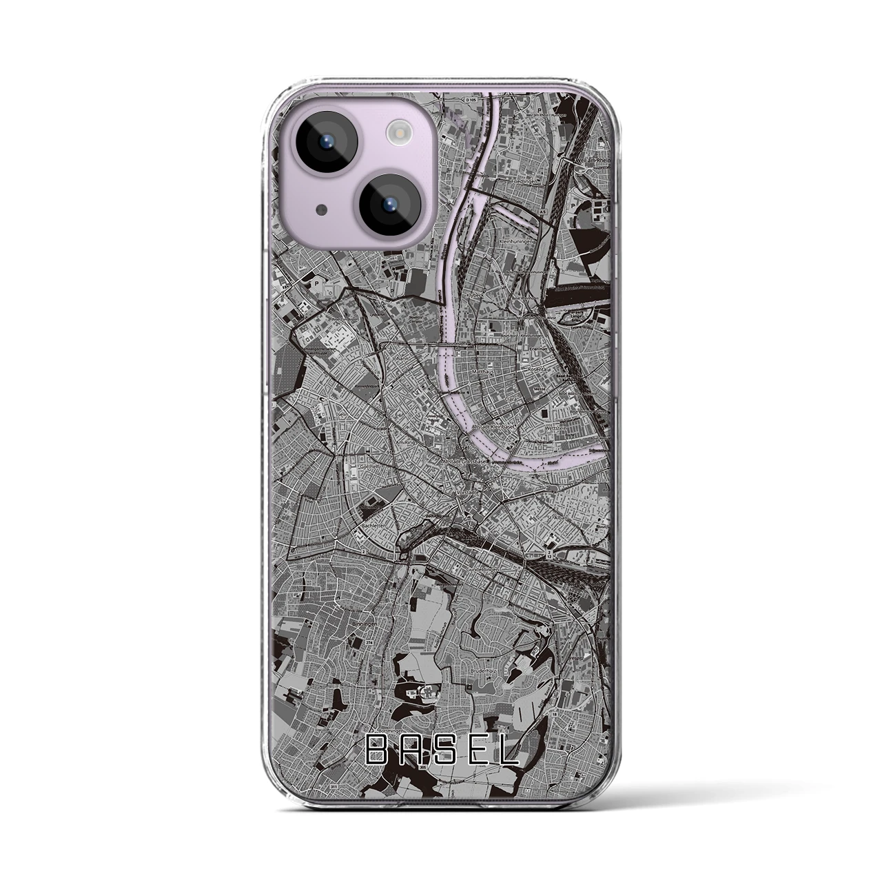 【バーゼル(スイス)】地図柄iPhoneケース(クリアタイプ)