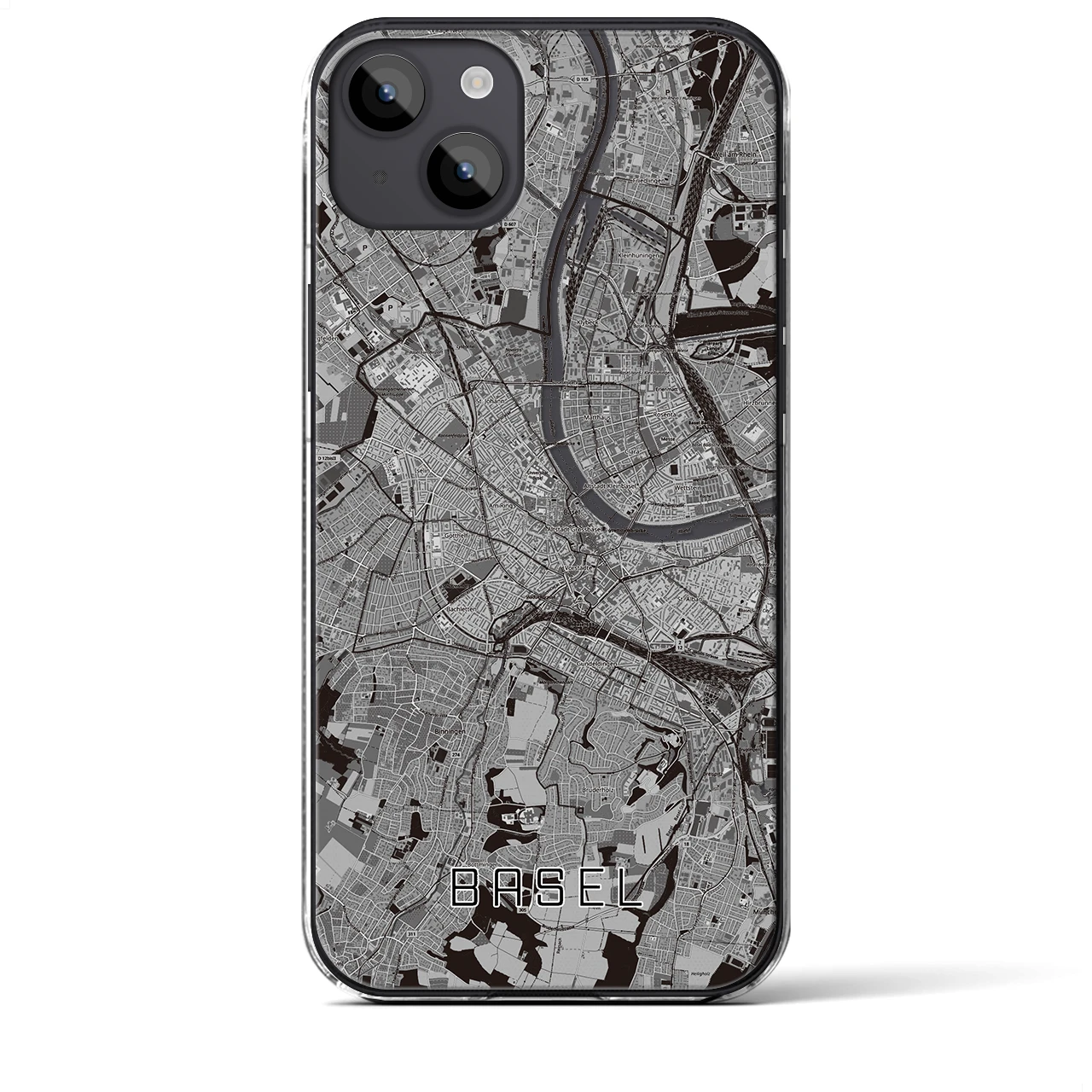 【バーゼル(スイス)】地図柄iPhoneケース(クリアタイプ)