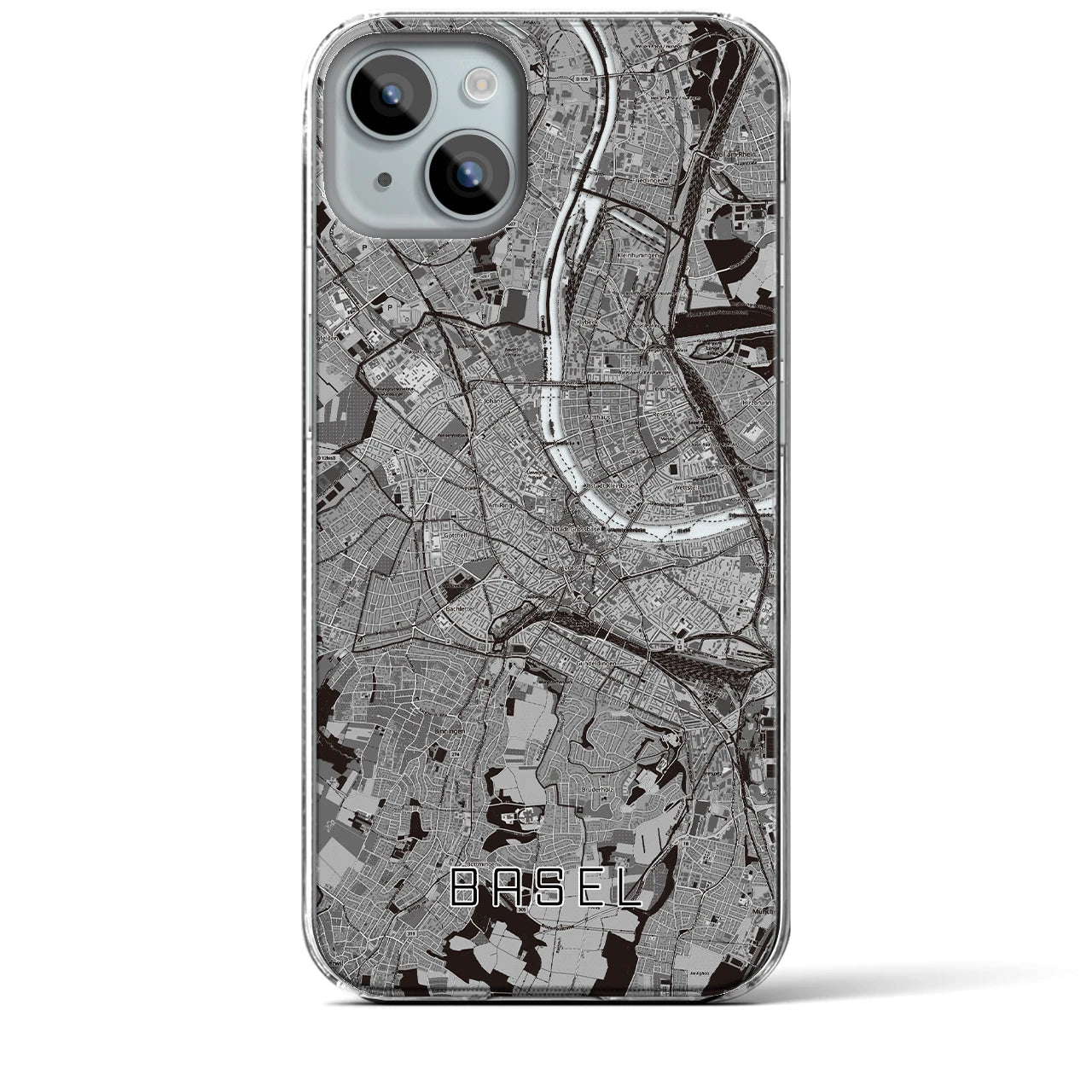 【バーゼル(スイス)】地図柄iPhoneケース(クリアタイプ)