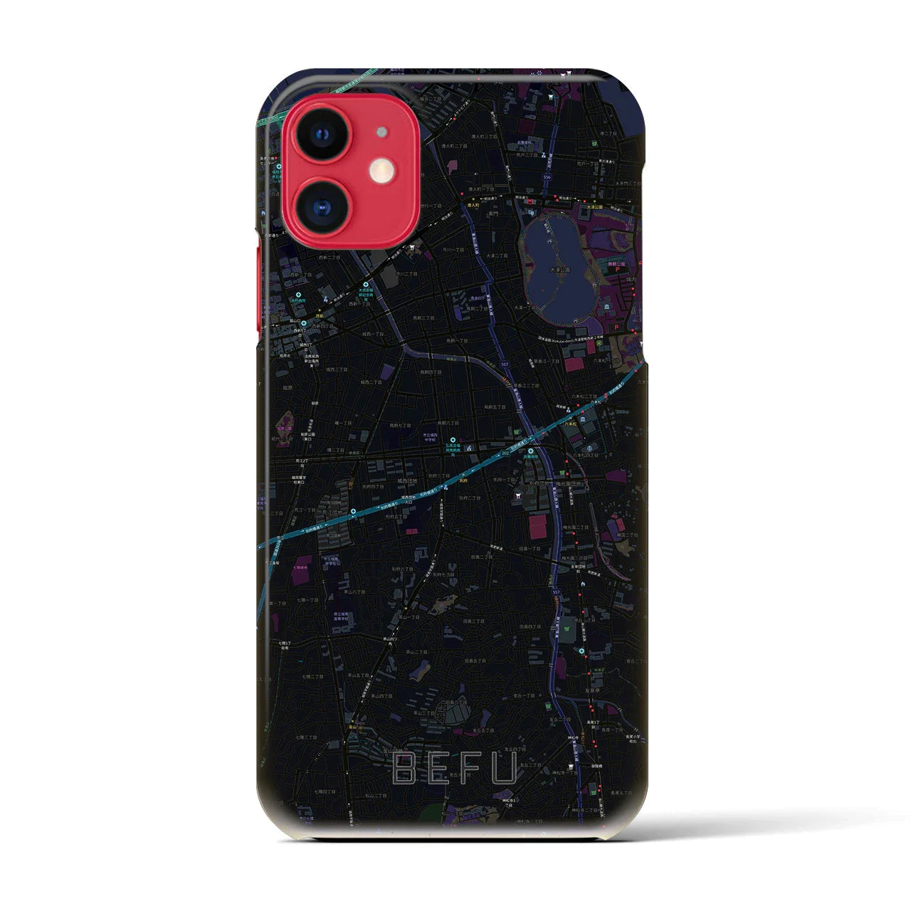 【別府(福岡県)】地図柄iPhoneケース(バックカバータイプ)