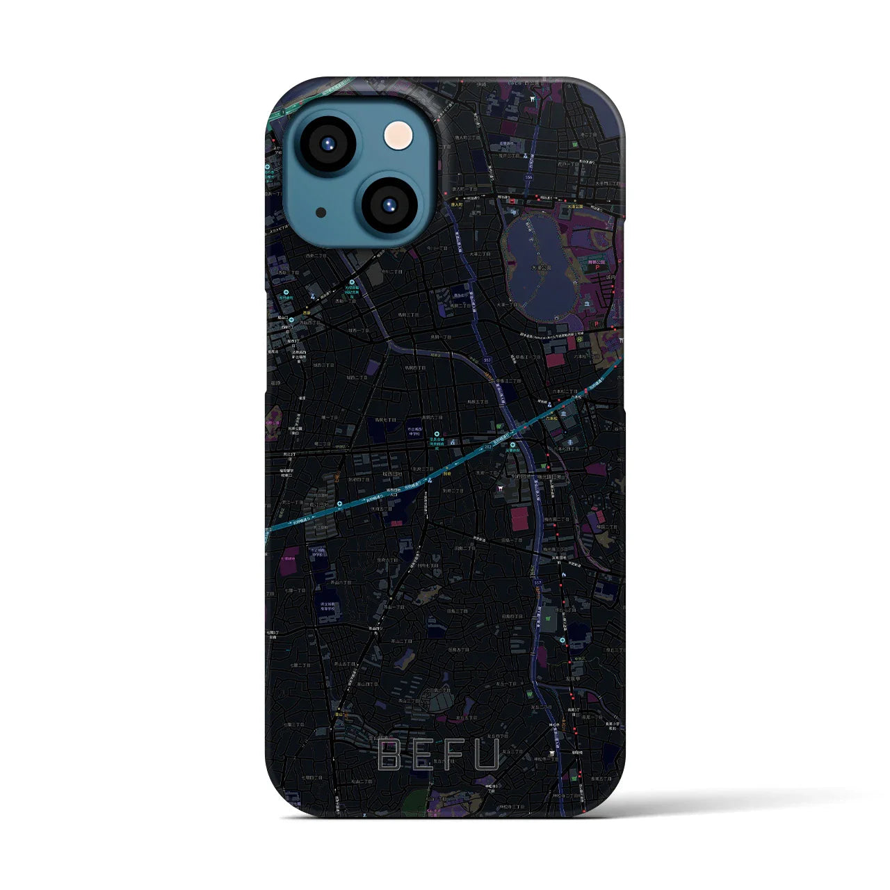 【別府(福岡県)】地図柄iPhoneケース(バックカバータイプ)