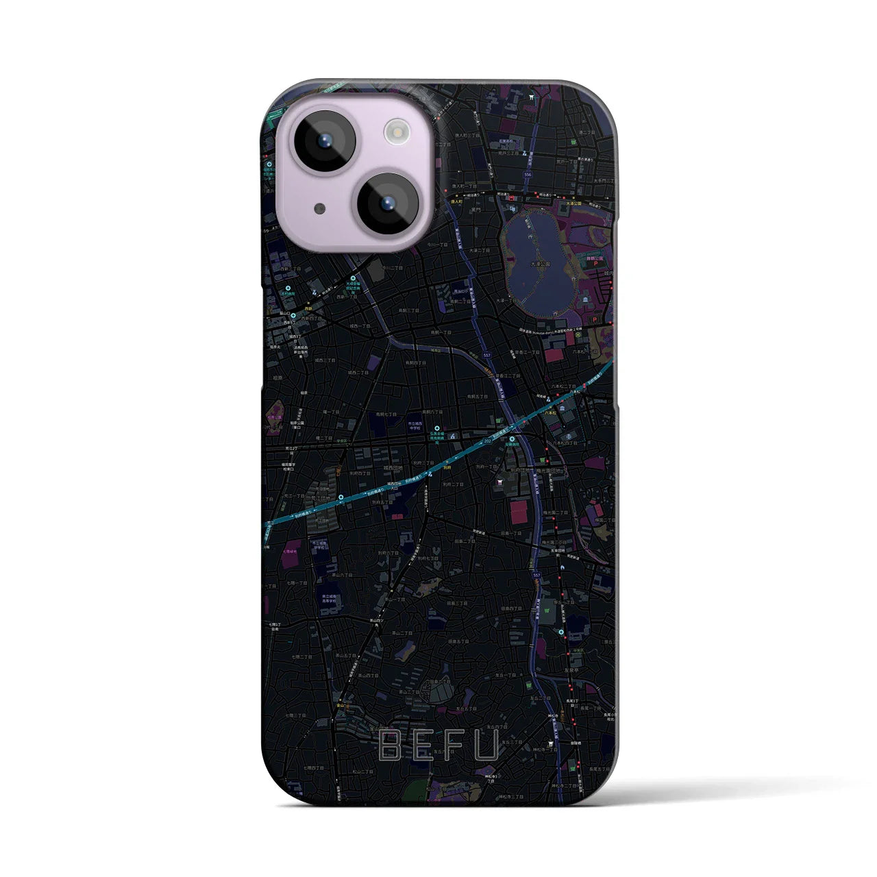 【別府(福岡県)】地図柄iPhoneケース(バックカバータイプ)