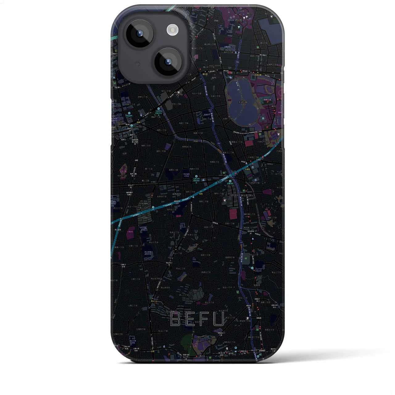 【別府(福岡県)】地図柄iPhoneケース(バックカバータイプ)
