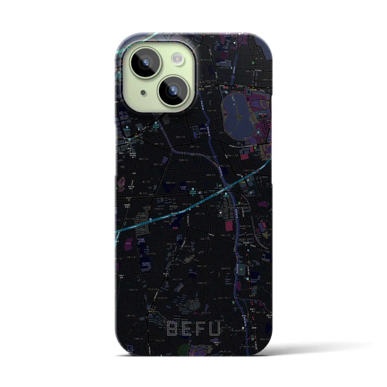 【別府(福岡県)】地図柄iPhoneケース(バックカバータイプ)