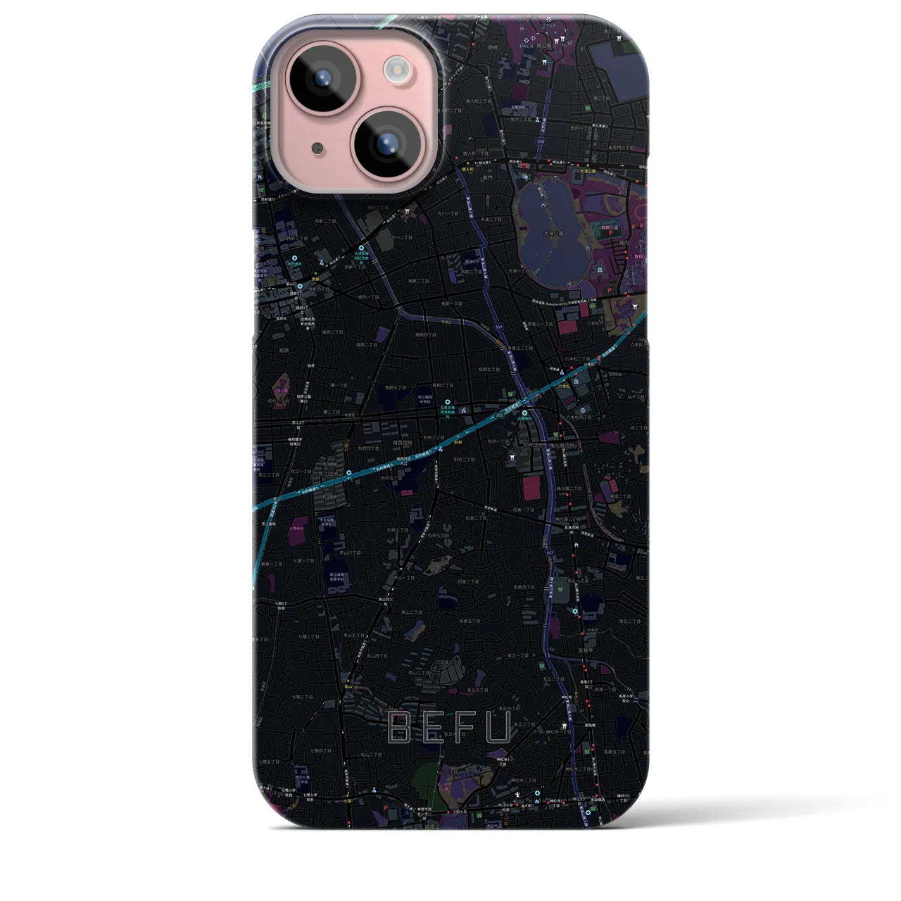 【別府(福岡県)】地図柄iPhoneケース(バックカバータイプ)