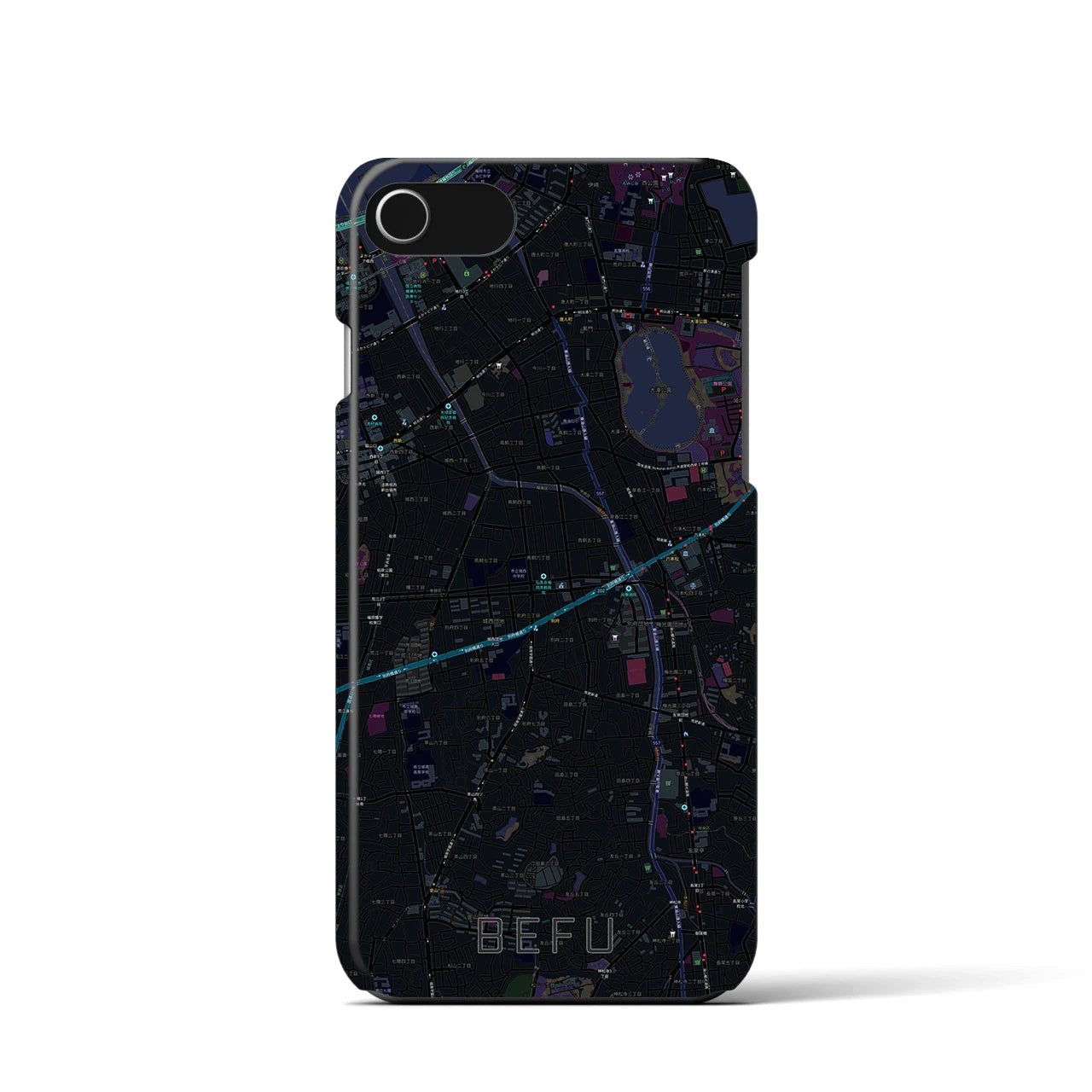 【別府(福岡県)】地図柄iPhoneケース(バックカバータイプ)