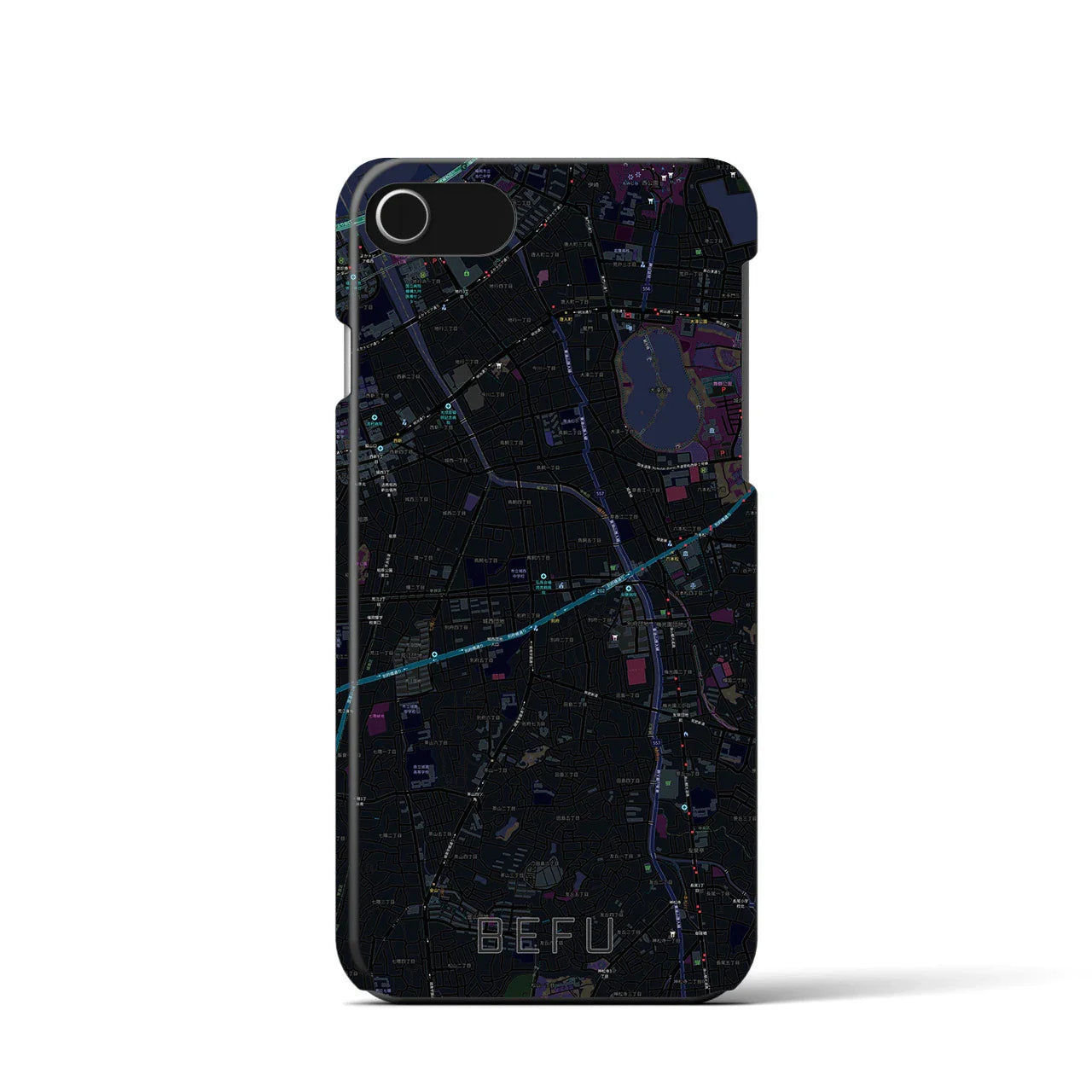 【別府(福岡県)】地図柄iPhoneケース(バックカバータイプ)