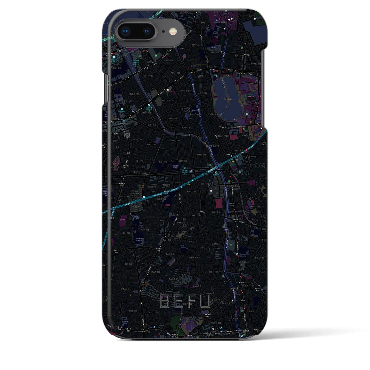【別府(福岡県)】地図柄iPhoneケース(バックカバータイプ)