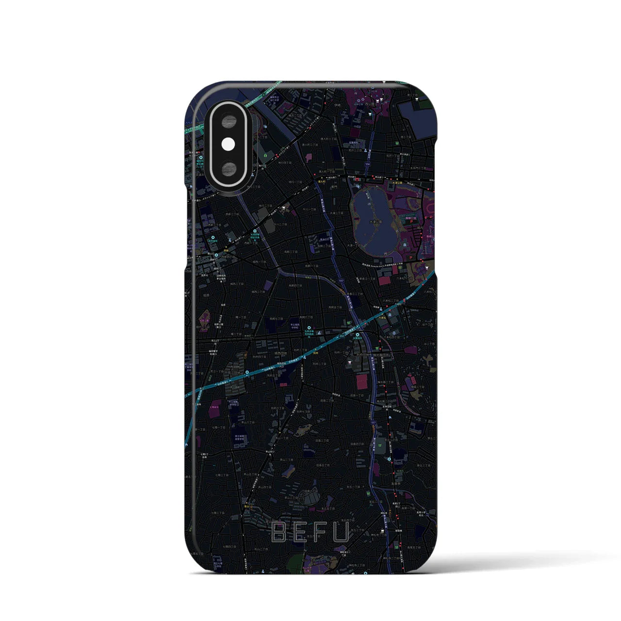 【別府(福岡県)】地図柄iPhoneケース(バックカバータイプ)