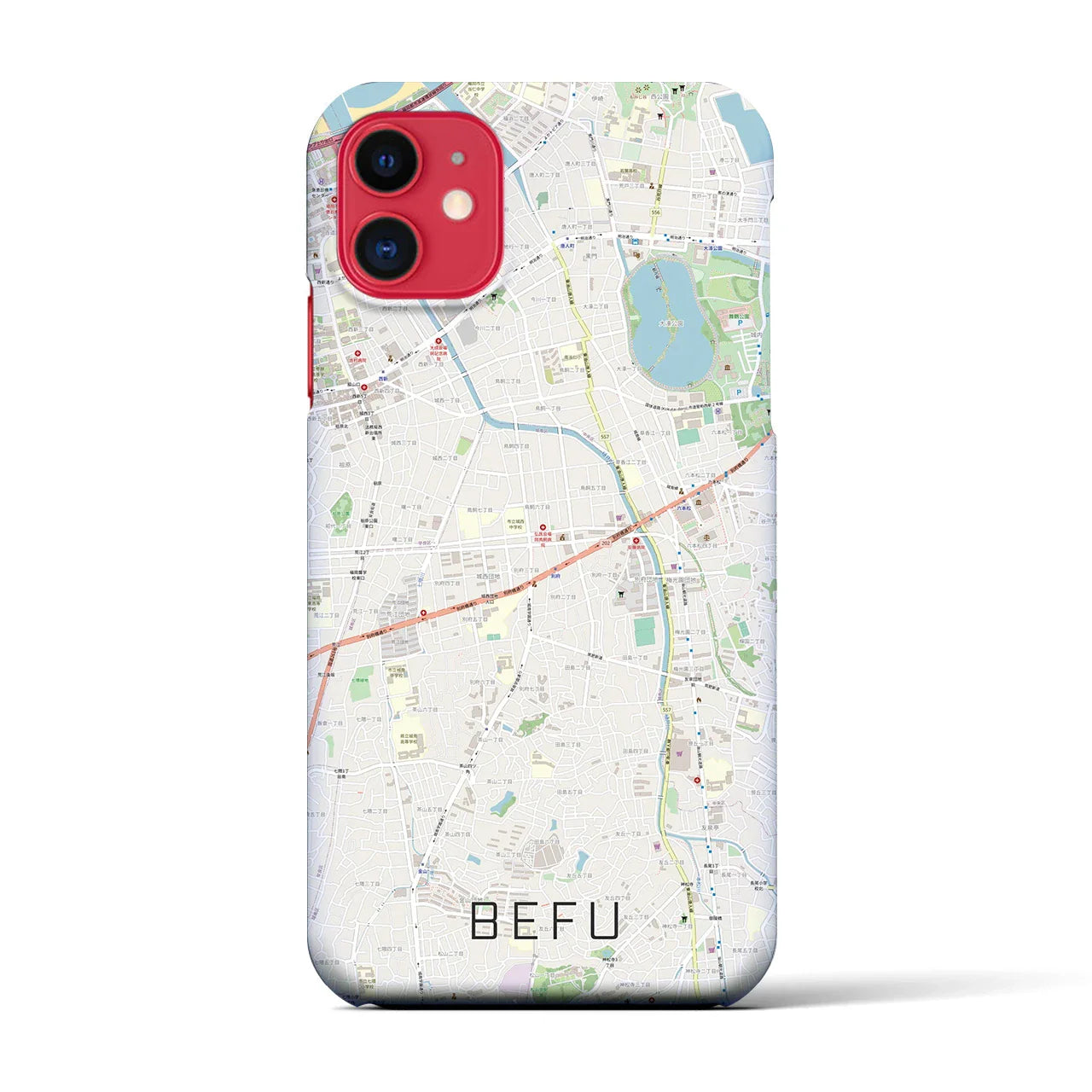 【別府(福岡県)】地図柄iPhoneケース(バックカバータイプ)