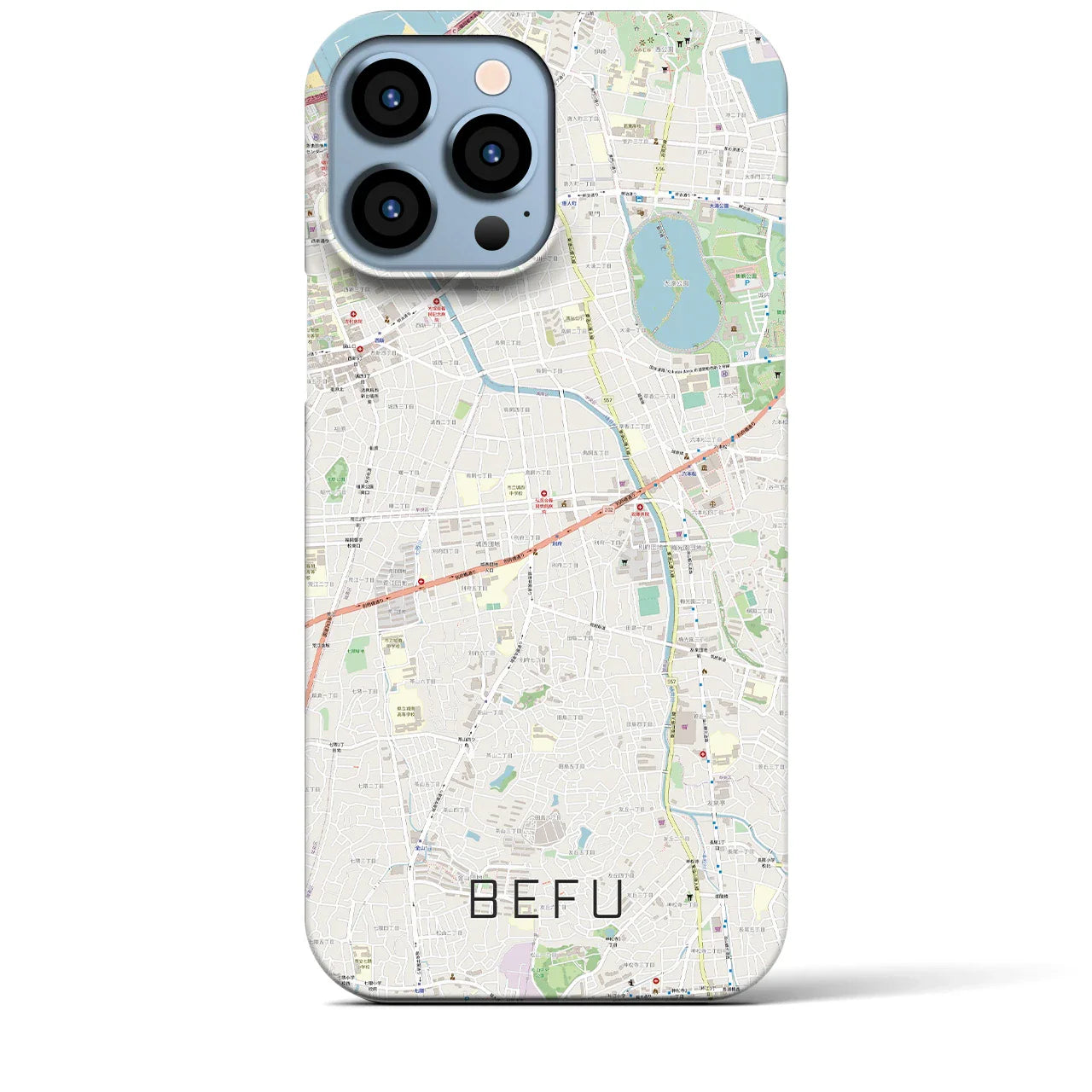 【別府(福岡県)】地図柄iPhoneケース(バックカバータイプ)