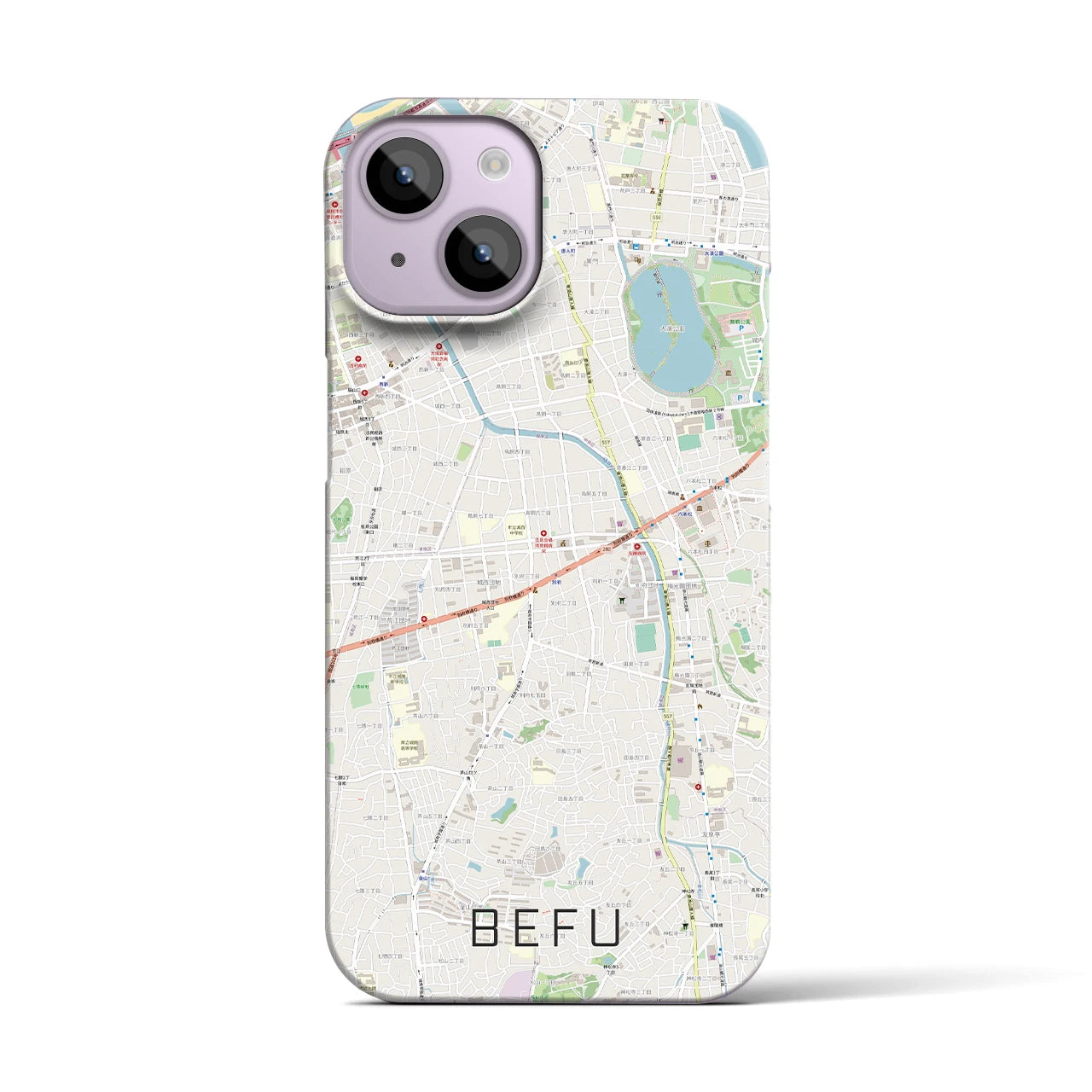 【別府(福岡県)】地図柄iPhoneケース(バックカバータイプ)