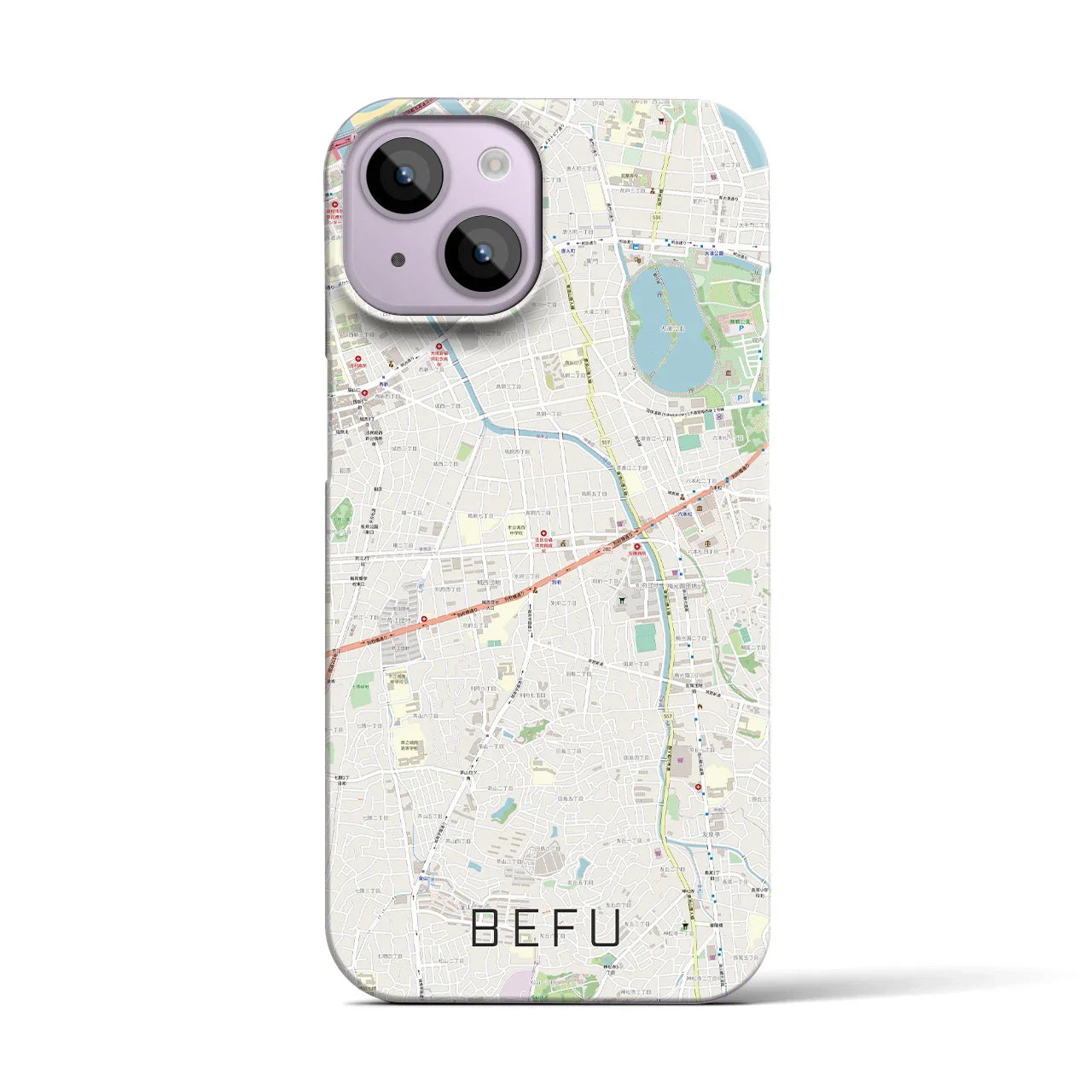 【別府(福岡県)】地図柄iPhoneケース(バックカバータイプ)
