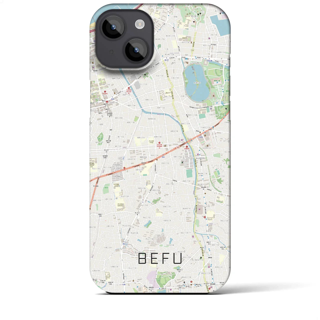 【別府(福岡県)】地図柄iPhoneケース(バックカバータイプ)