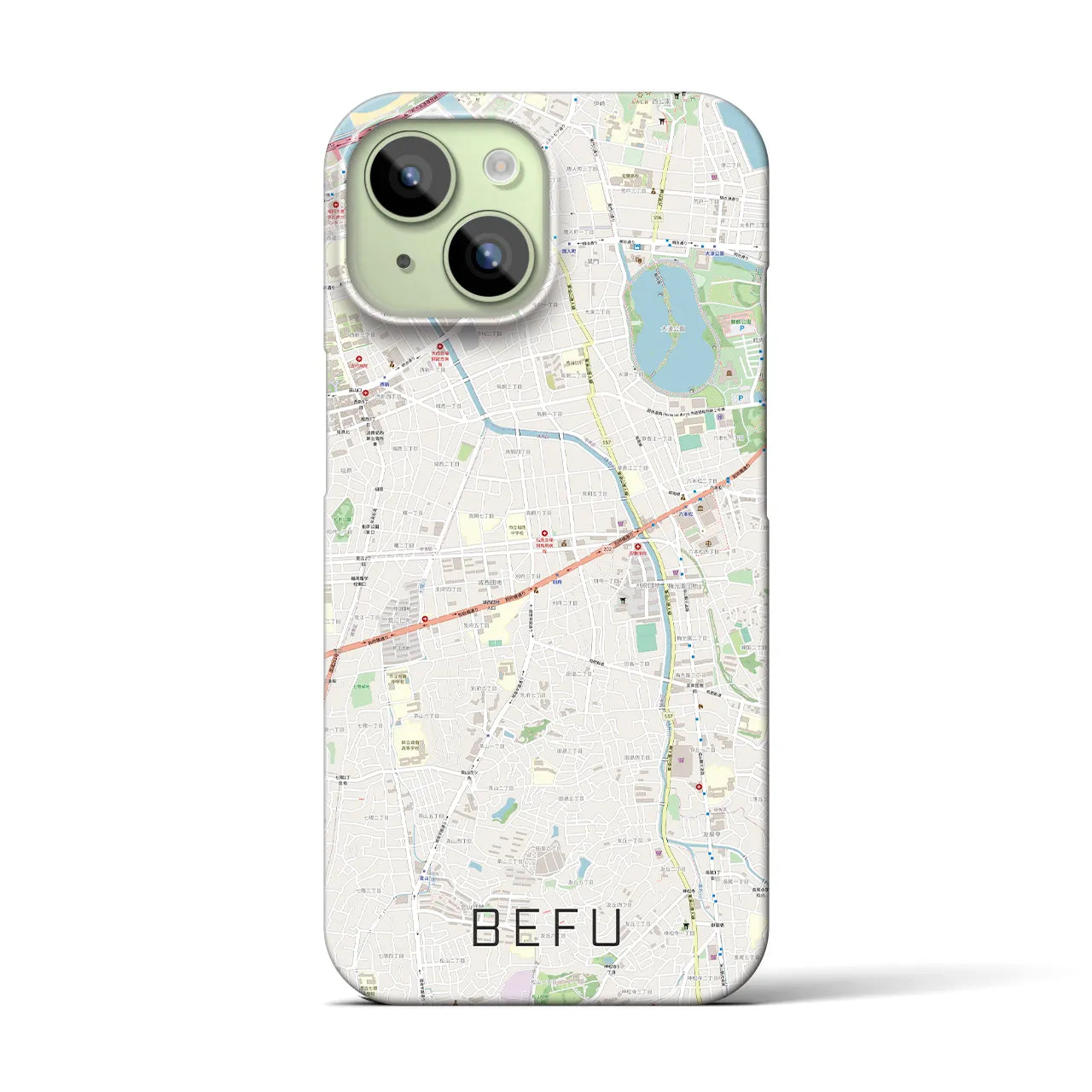 【別府(福岡県)】地図柄iPhoneケース(バックカバータイプ)
