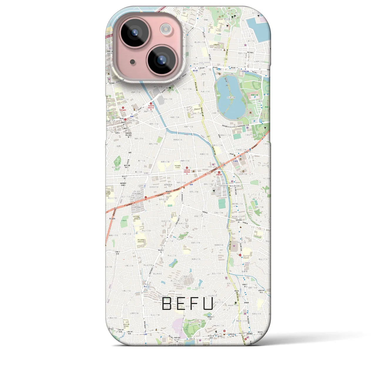 【別府(福岡県)】地図柄iPhoneケース(バックカバータイプ)