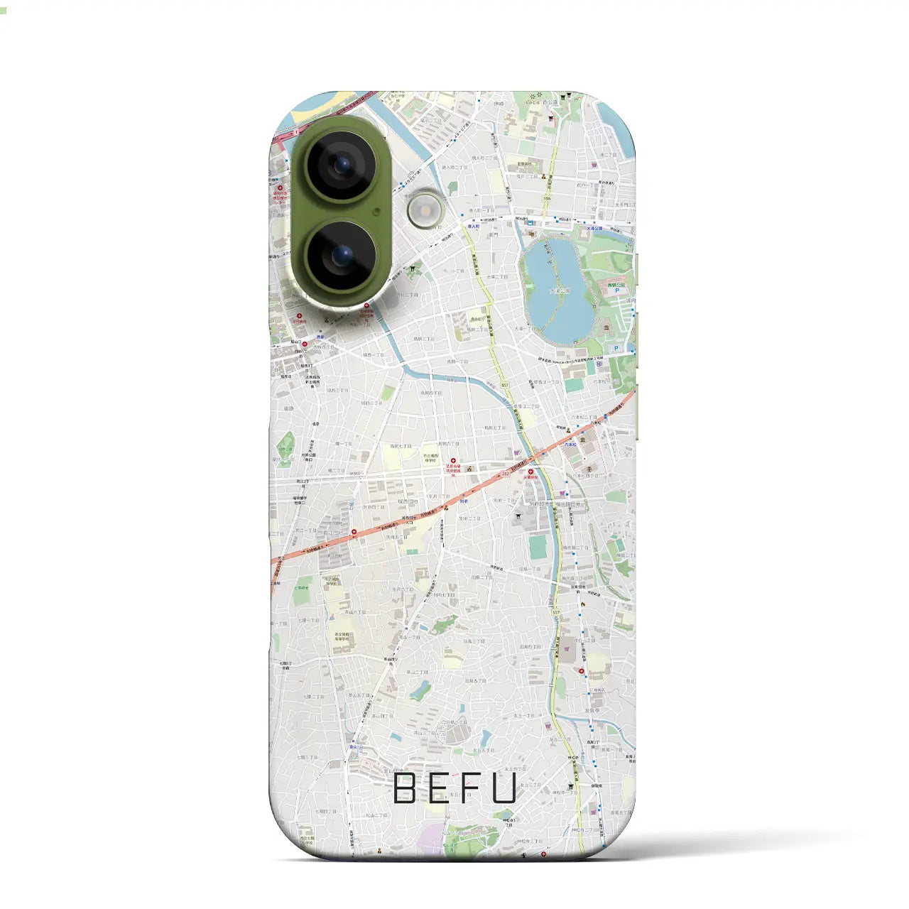 【別府(福岡県)】地図柄iPhoneケース(バックカバータイプ)ナチュラル・iPhone 17 Pro Max 用
