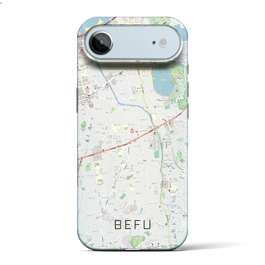 【別府(福岡県)】地図柄iPhoneケース(バックカバータイプ)ブラック・iPhone 17 Pro Max 用