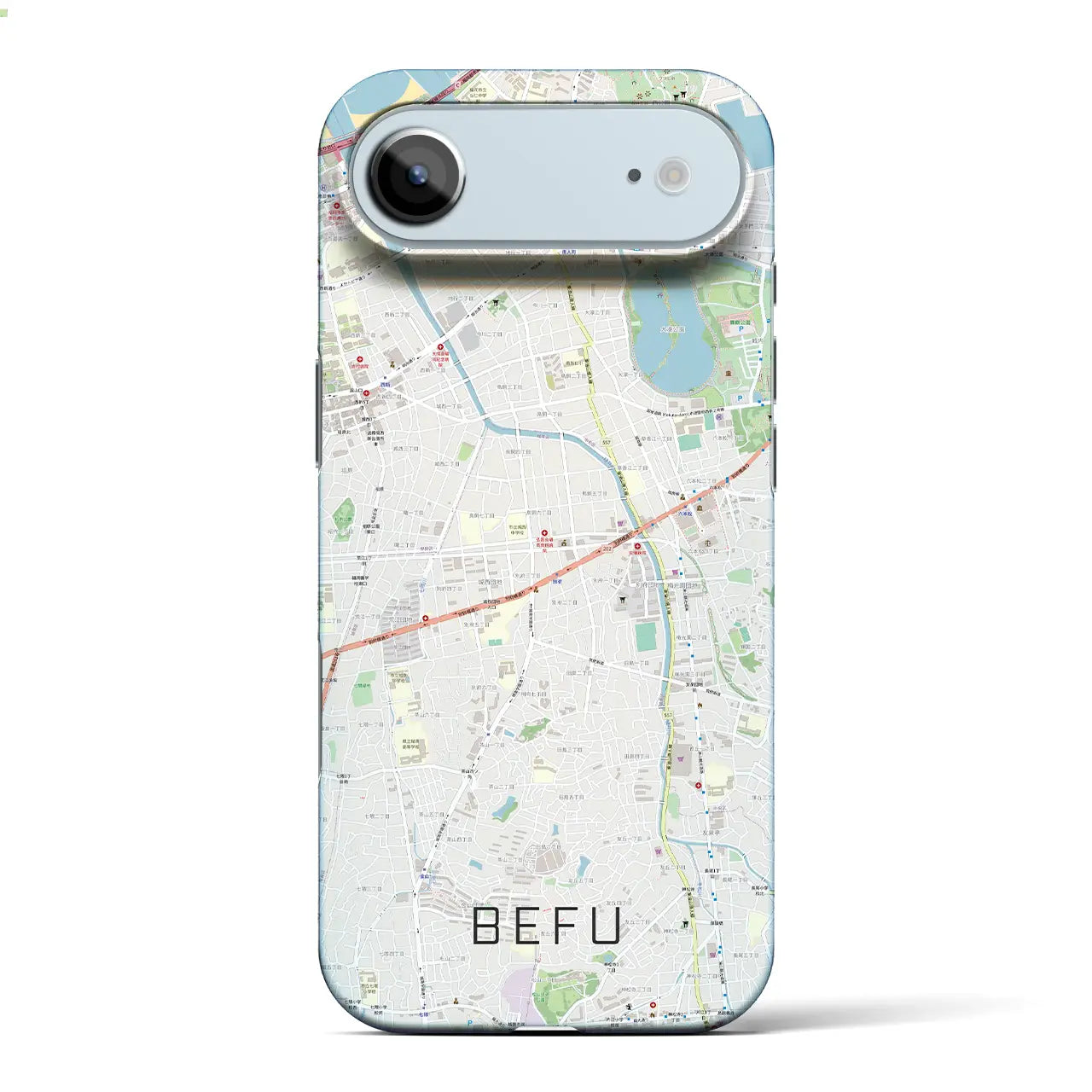 【別府(福岡県)】地図柄iPhoneケース(バックカバータイプ)ブラック・iPhone 17 Pro Max 用