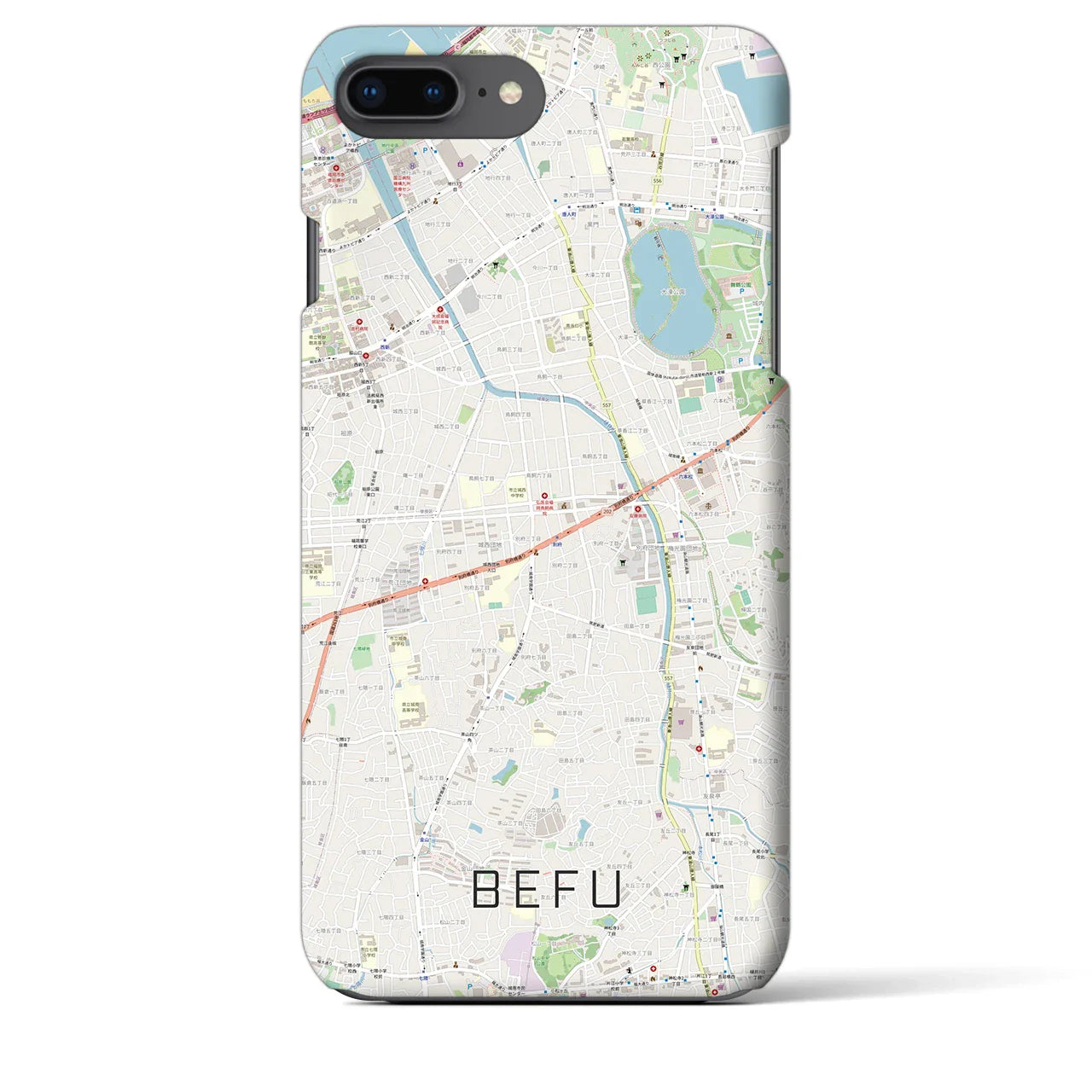 【別府(福岡県)】地図柄iPhoneケース(バックカバータイプ)