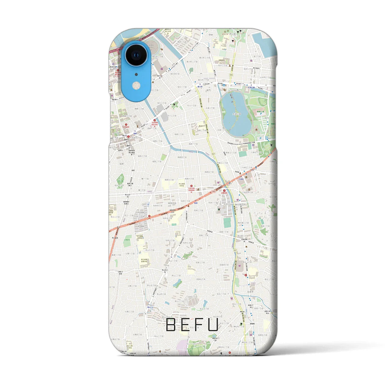 【別府(福岡県)】地図柄iPhoneケース(バックカバータイプ)