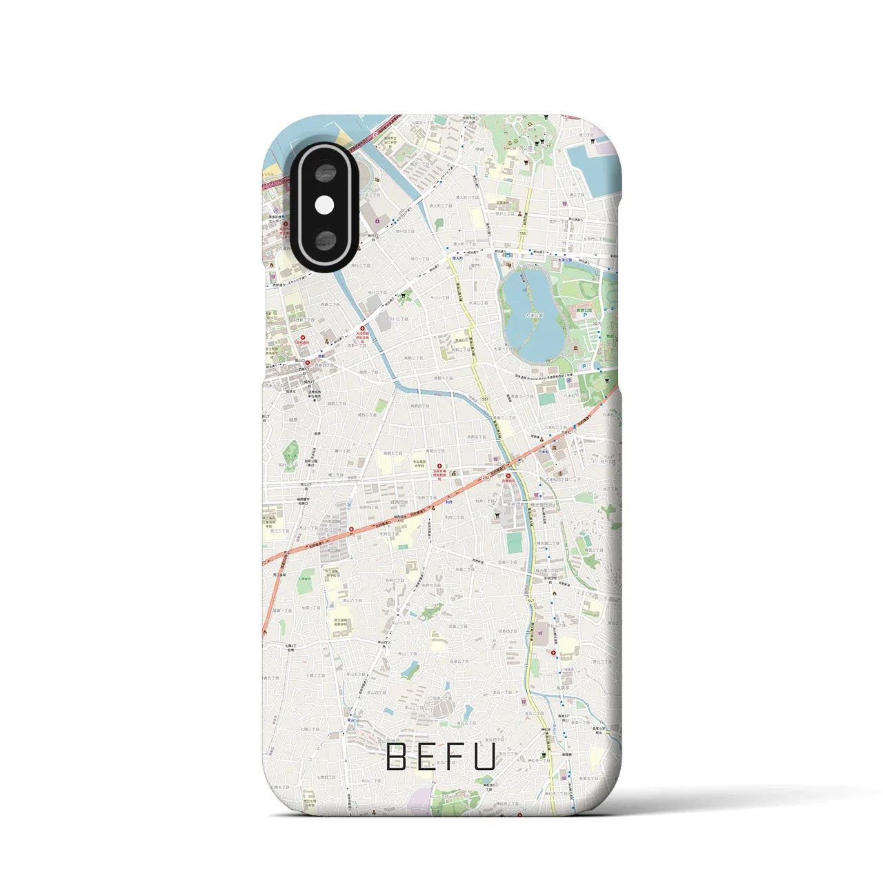 【別府(福岡県)】地図柄iPhoneケース(バックカバータイプ)
