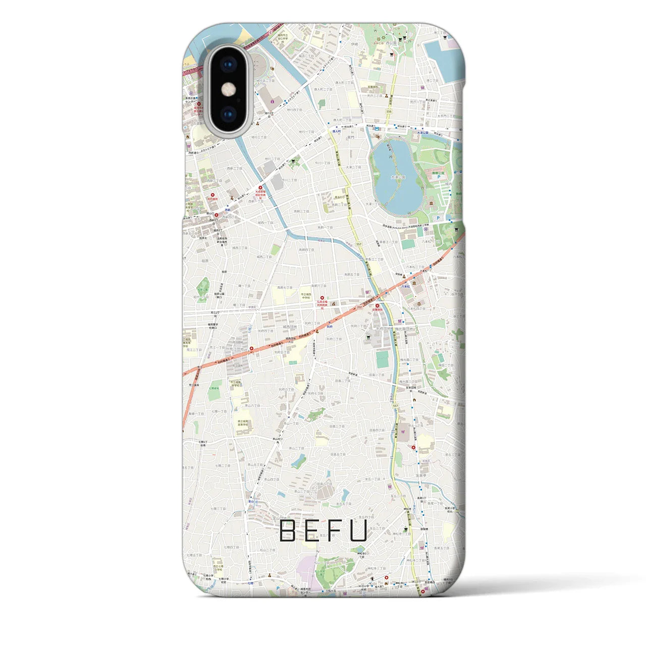 【別府(福岡県)】地図柄iPhoneケース(バックカバータイプ)