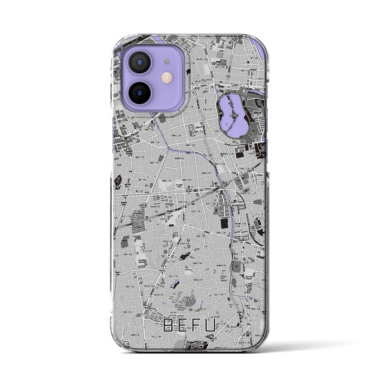 【別府(福岡県)】地図柄iPhoneケース(クリアタイプ)